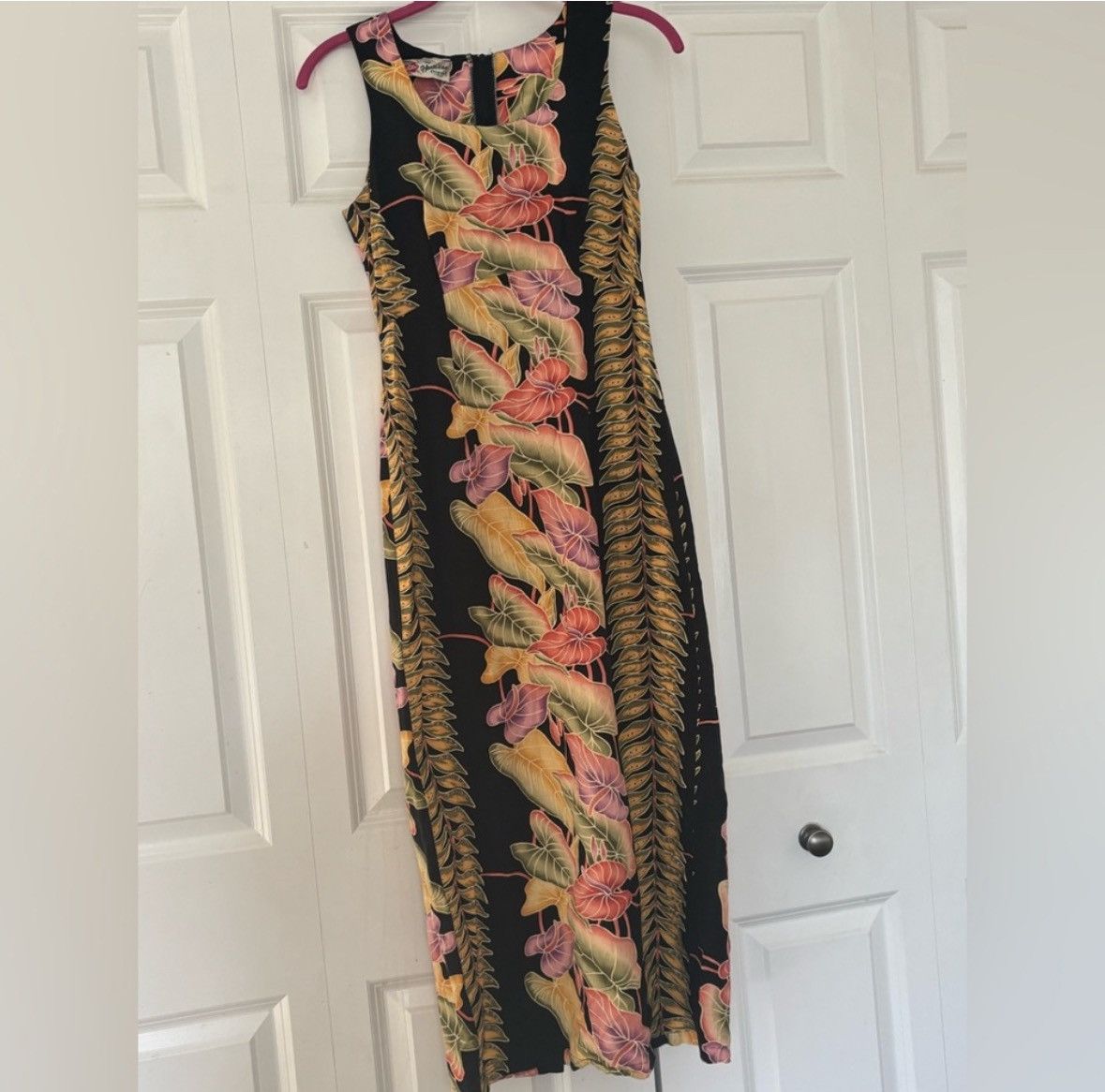 Vintage Vintage Long 90s Floral Slip Dress Black Small Rare Size S / US 4 / IT 40 - 2 Thumbnail