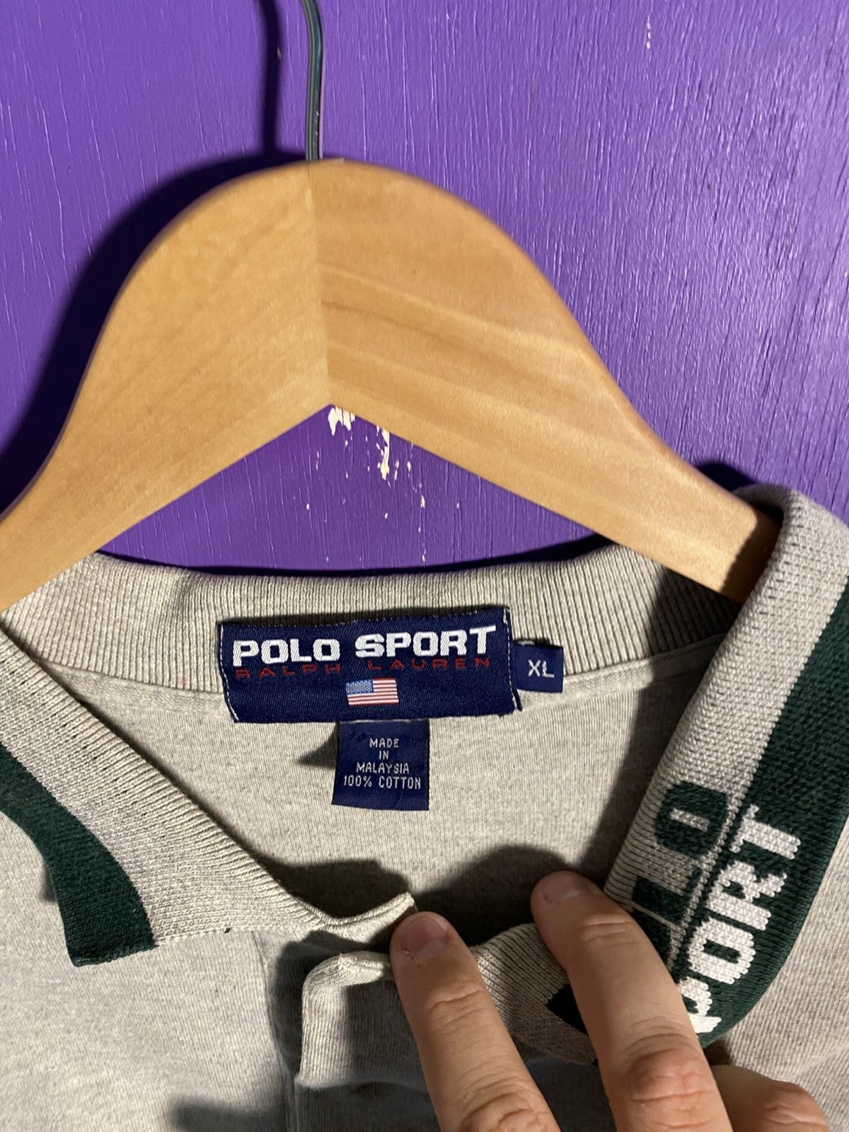 Polo Ralph Lauren Vintage 90s Polo sport long-sleeve polo shirt Size US XL / EU 56 / 4 - 4 Thumbnail