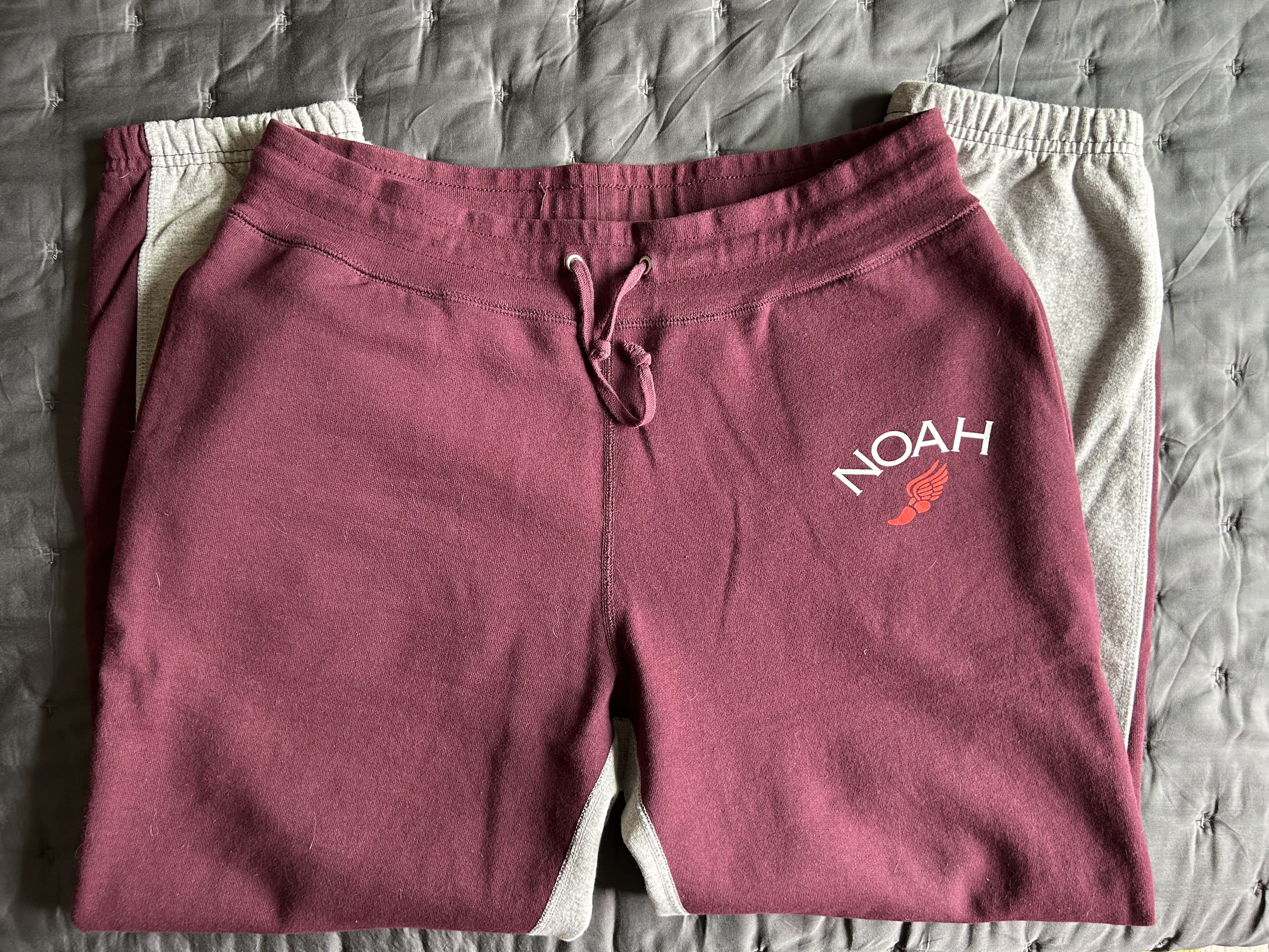 Noah Color Block Sweatpants XL Extra Large Maroon / Grey EUC Size US 36 / EU 52 - 2 Thumbnail