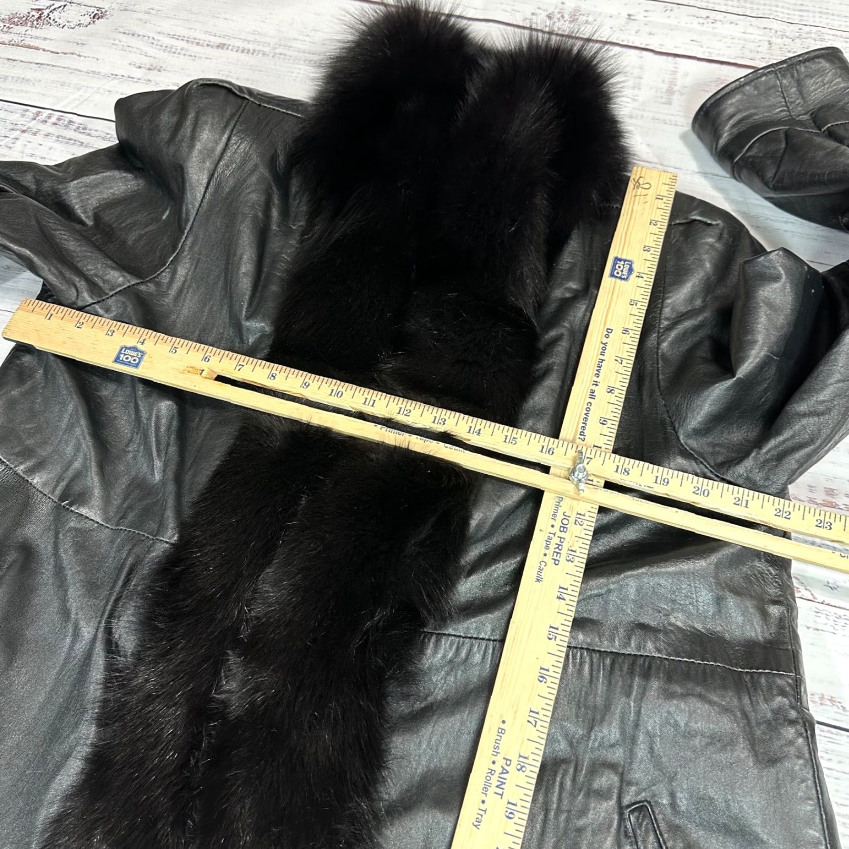 Vintage J. Percy For Marvin Richards Mens Black Leather Jacket Sz S Faux Mink Fur Trim Size US S / EU 44-46 / 1 - 3 Thumbnail