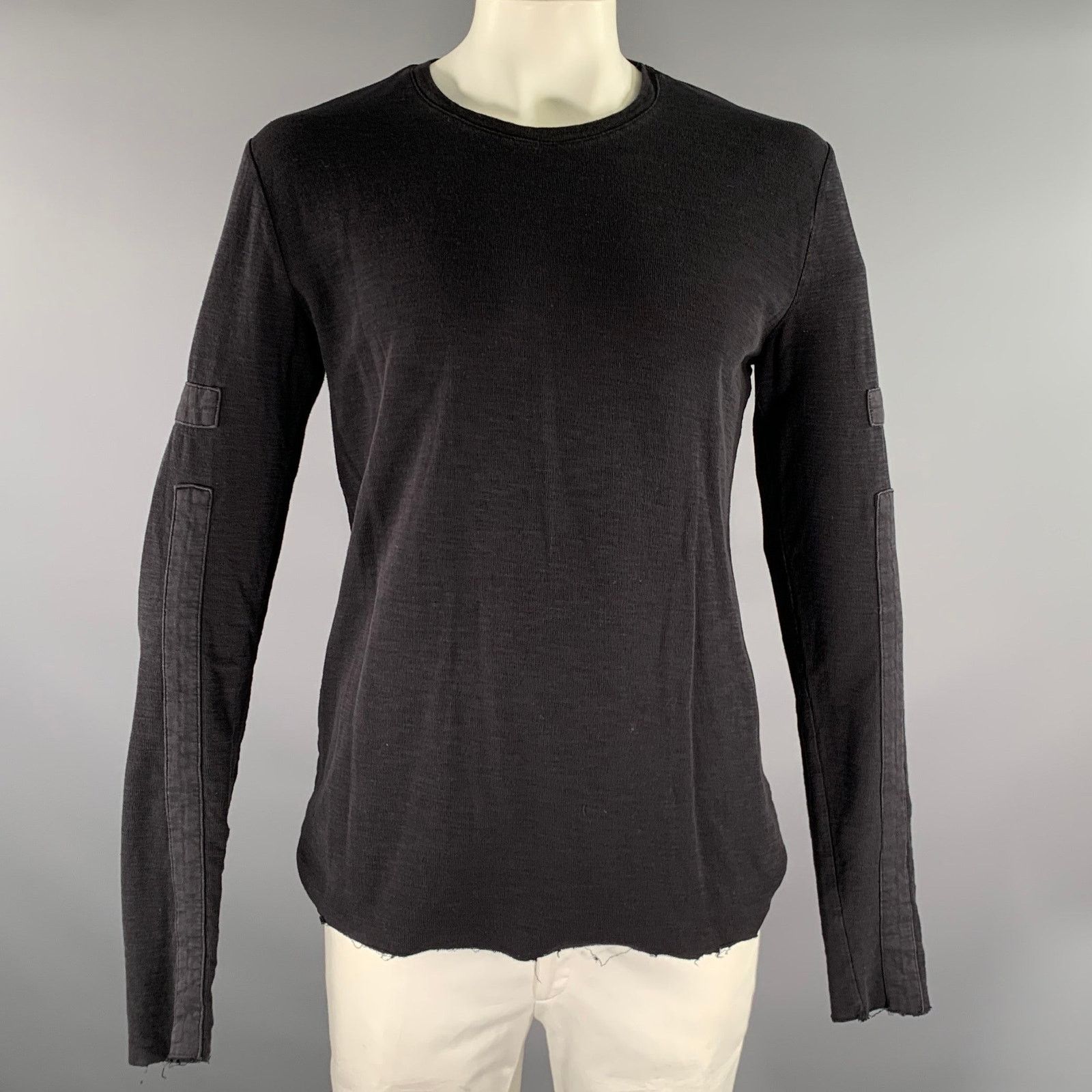 Thom Krom THOM KROM Size L Black Patchwork Cotton Crew-Neck Pullover Size US L / EU 52-54 / 3 - 1 Thumbnail