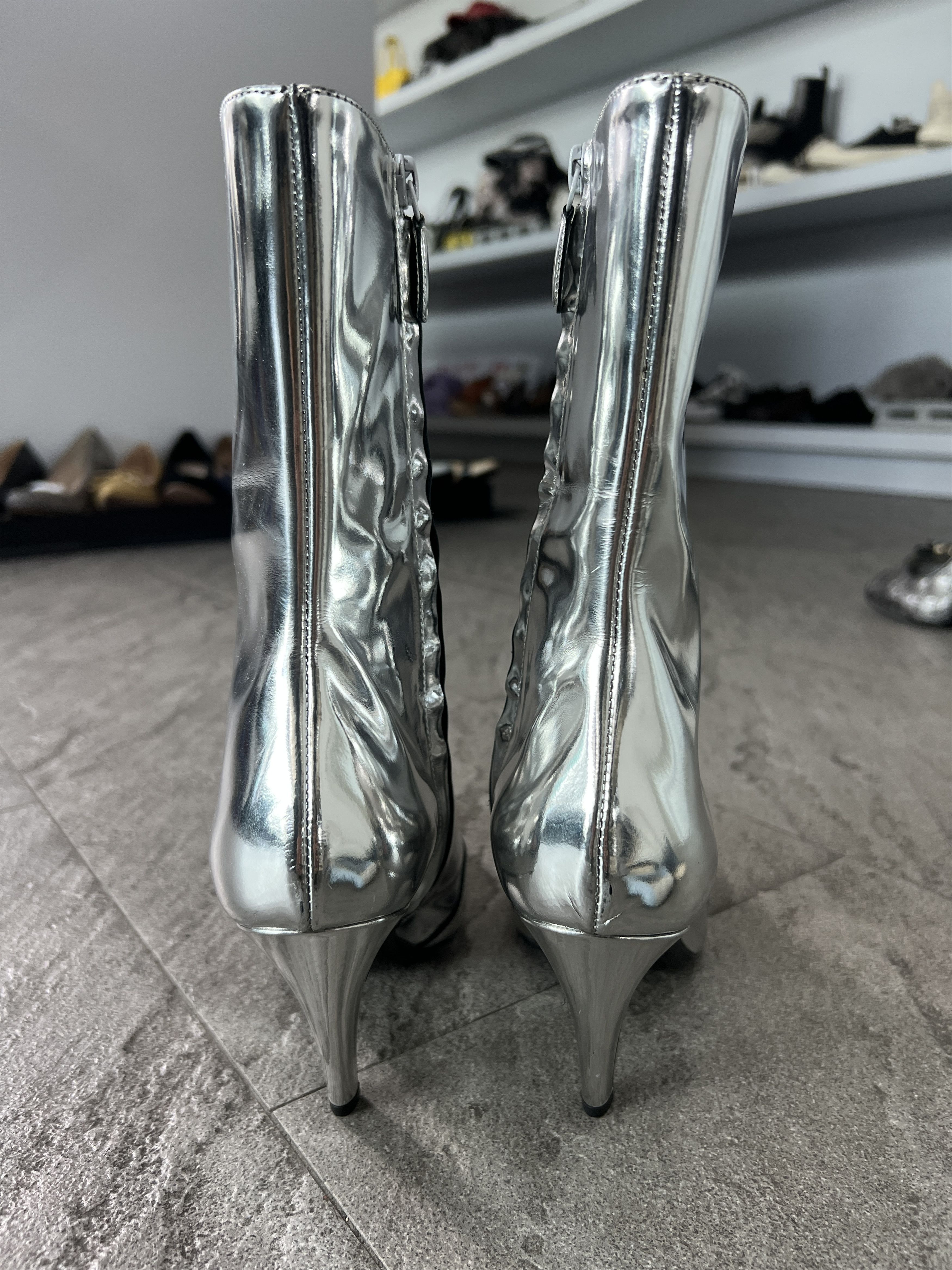 Balenciaga Balenciaga Knife boots in metallic silver EU38 Rare Find Size US 8 / IT 38 - 11 Thumbnail