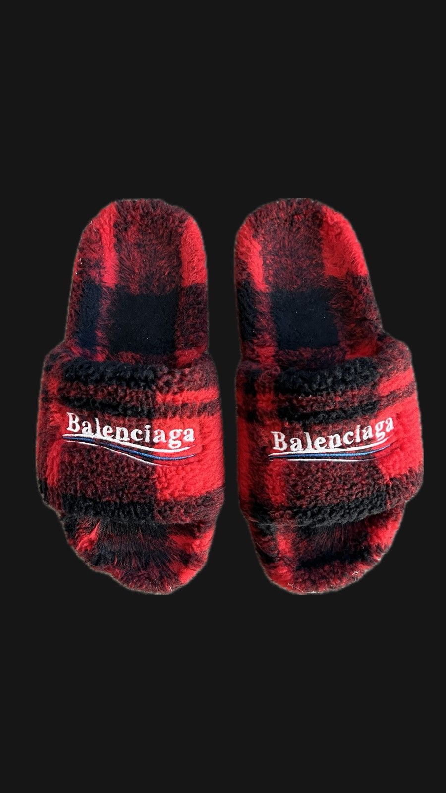 Balenciaga Balenciaga plaid fur slides | Grailed display picture 2