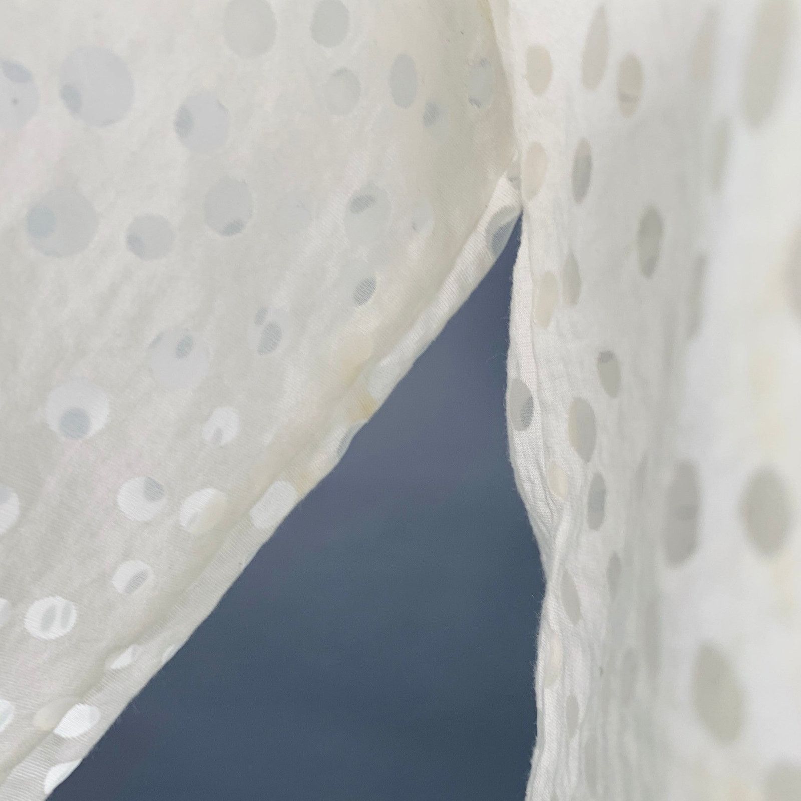 Akris 6 White Viscose Blend Dots Short Sleeve Crew Neck Casual Top Size M / US 6-8 / IT 42-44 - 5 Thumbnail