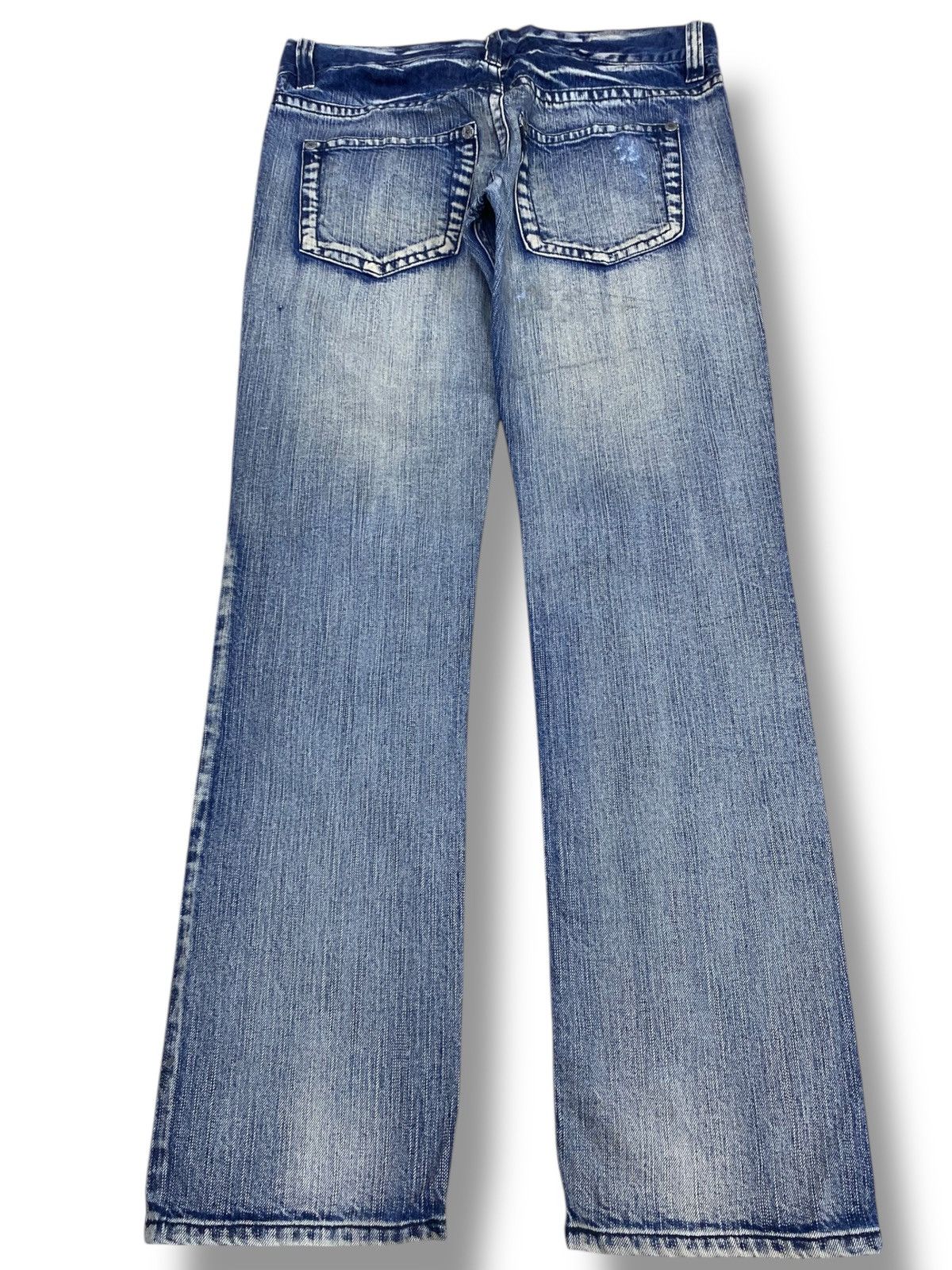 Japanese Brand Japanese Brand Acid Blue Wash Style Distressed Jeans Size US 32 / EU 48 - 3 Thumbnail