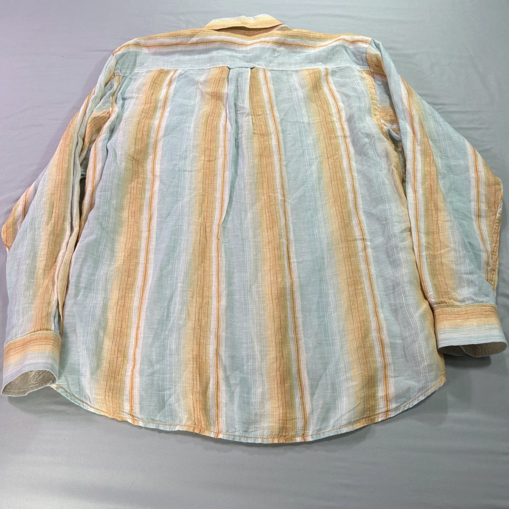 Tommy Bahama Tommy Bahama Shirt Mens XL Orange Striped Linen Button Up Casual Beach Preppy Size US XL / EU 56 / 4 - 2 Thumbnail