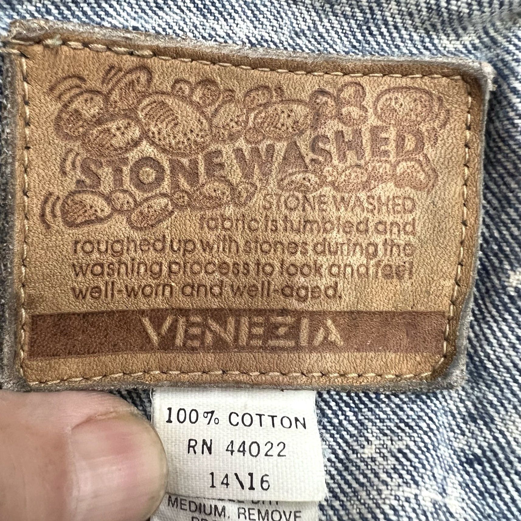 Denime VINTAGE Venezia Stone Washed Denim Jacket Womens Size 16 Blue Casual Bohemian 90s Size XXL / US 16-18 / IT 52-54 - 6 Thumbnail