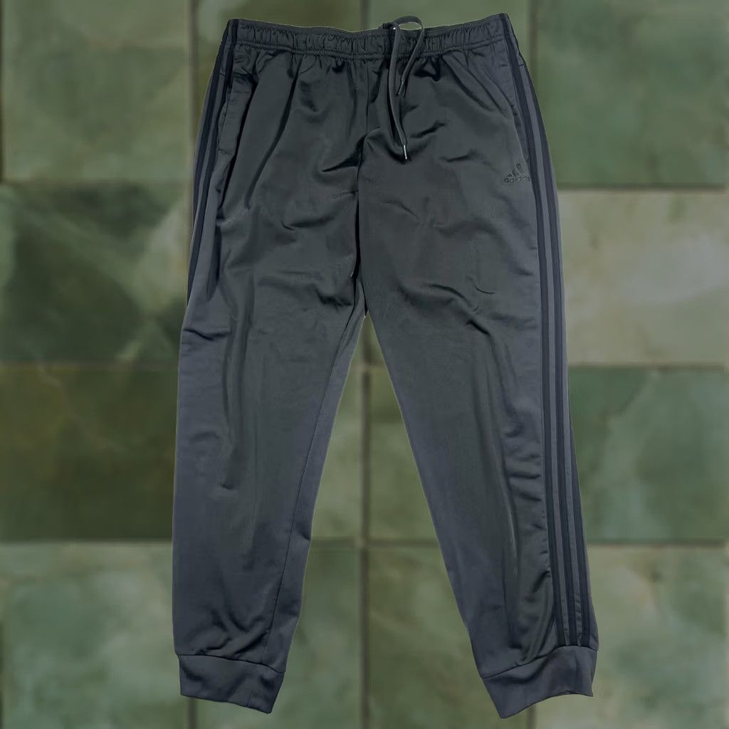 Adidas Adidas Pants Mens 2XL Gray 3-Stripes Track Joggers Elastic Waist Athletic Sport Size US 39 - 1 Thumbnail