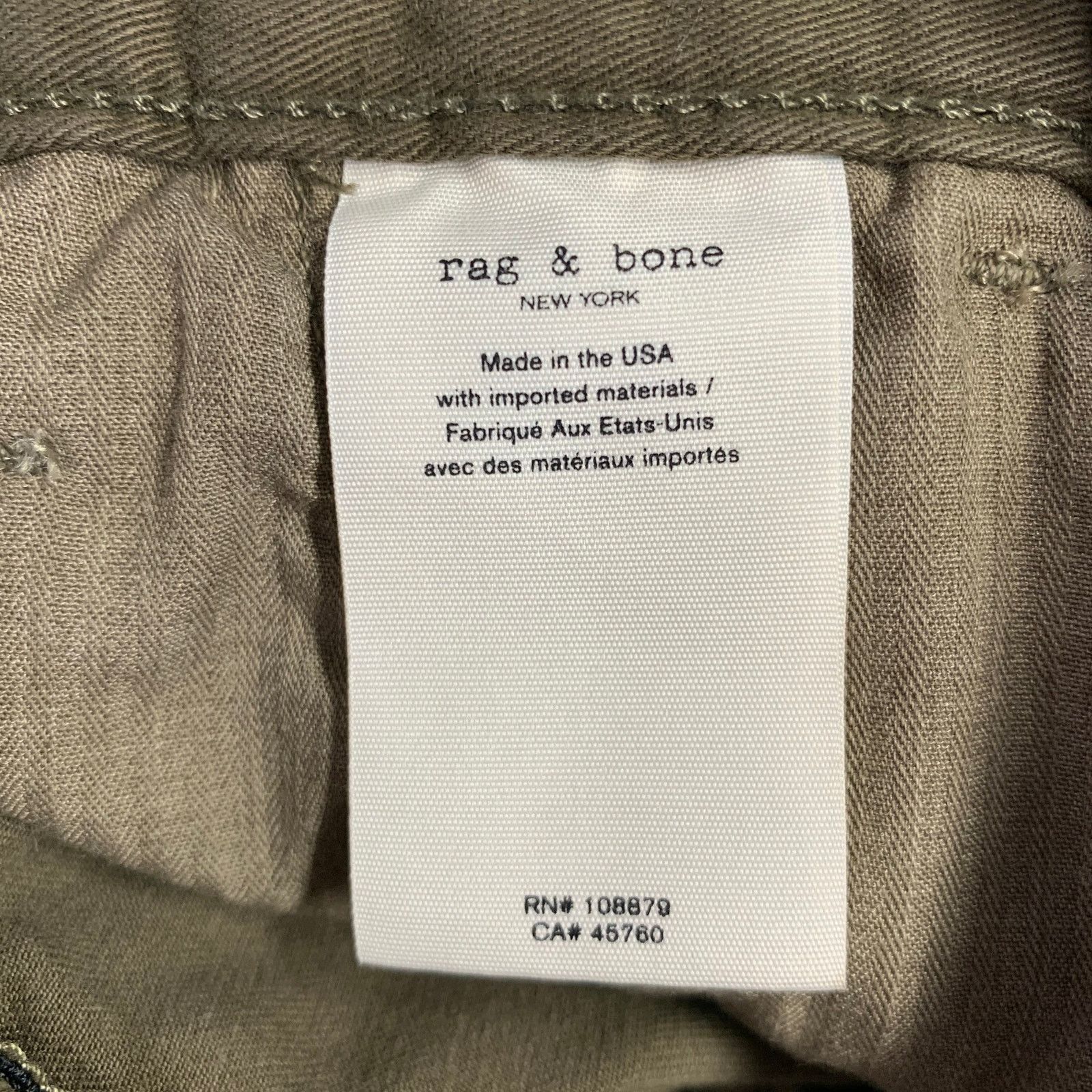 Rag & Bone Green Olive Twill Cotton Polyurethane Zip Fly Casual Pants Size US 30 / EU 46 - 5 Thumbnail
