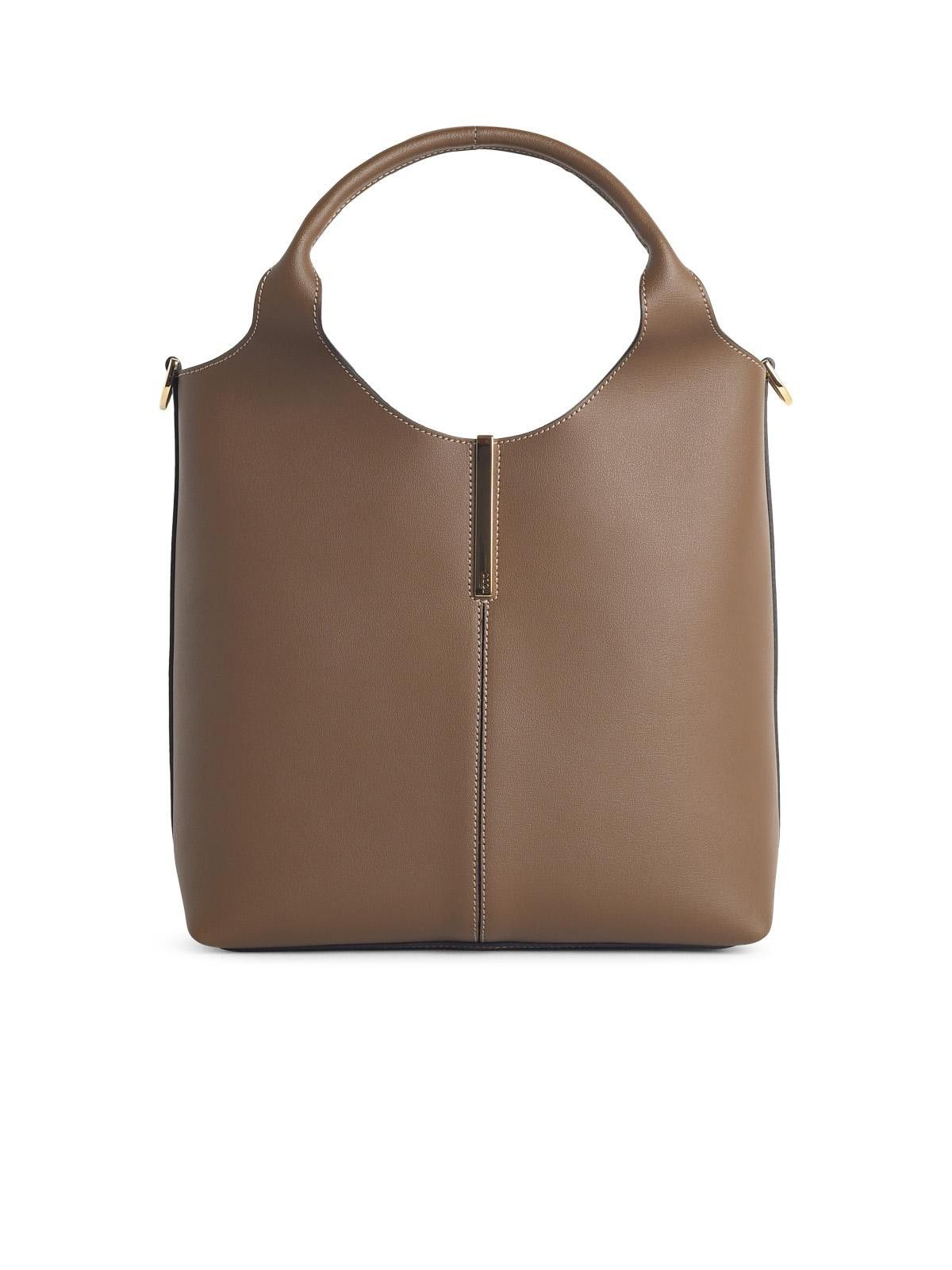 Tod's TOD'S 'Shopping Tote' Small Brown Leather Bag Size ONE SIZE - 1 Thumbnail