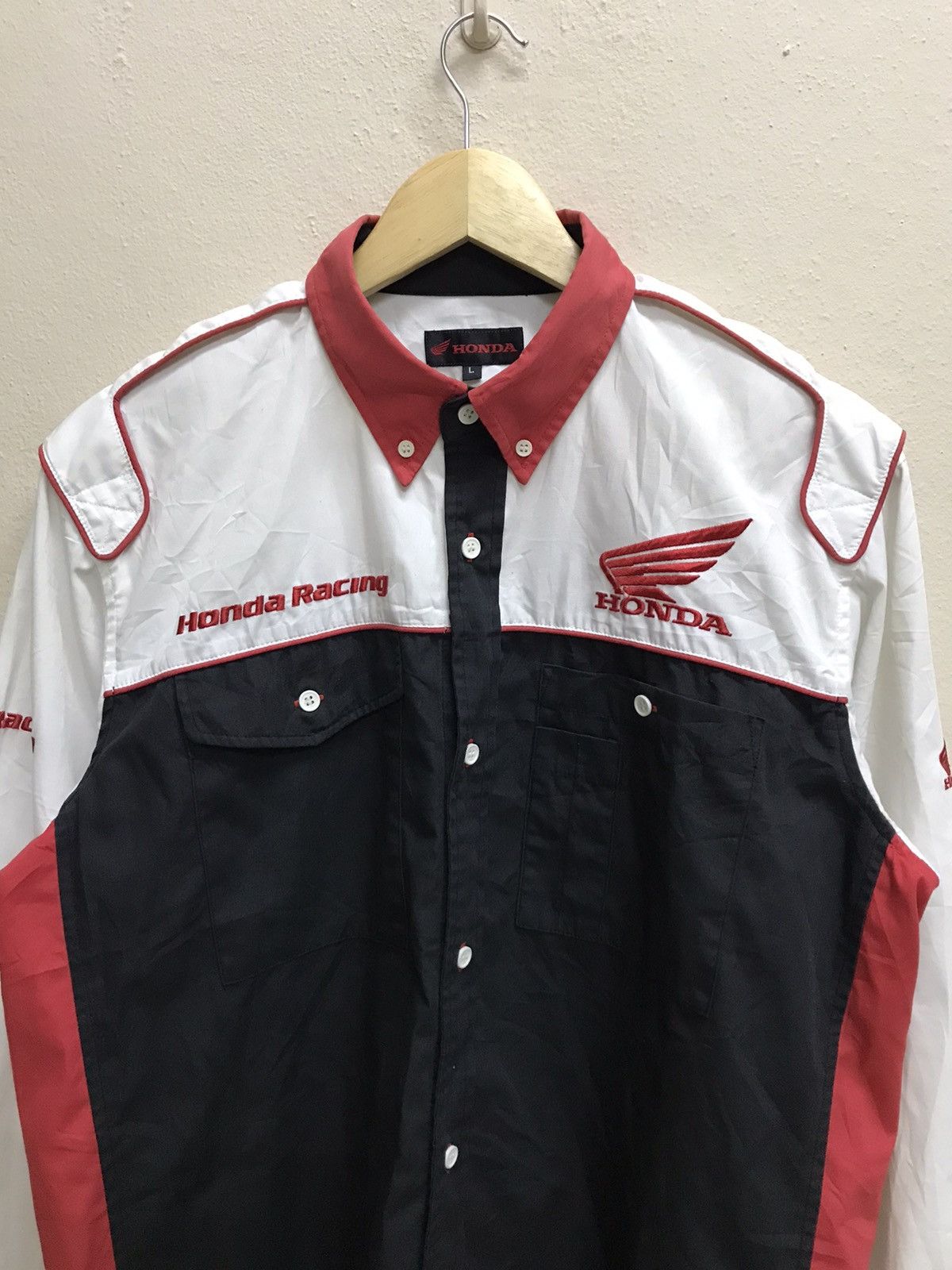 Honda VINTAGE HONDA RACING MOTORSPORT BUTTON UP SHIRT Size US L / EU 52-54 / 3 - 4 Thumbnail