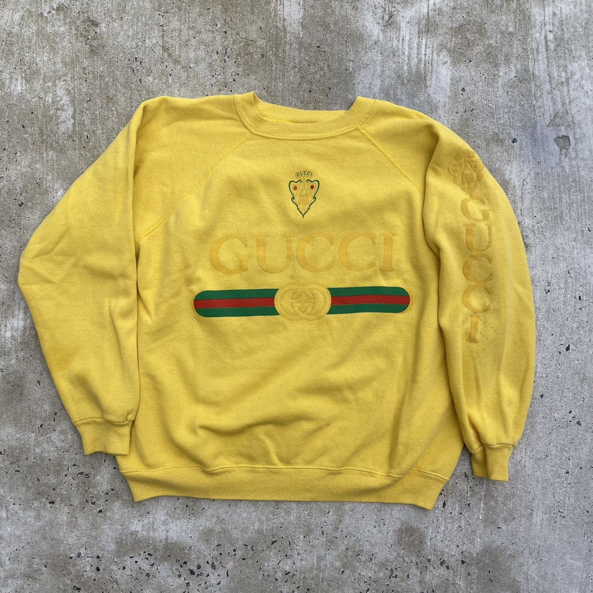 Vintage Vintage 90s GUCCI Raglan Crewneck Sweatshirt Size US L / EU 52-54 / 3 - 1 Thumbnail