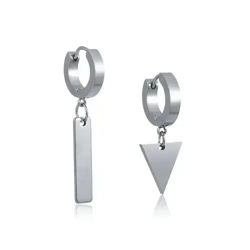Other Men’s Titanium Steel Geometric Triangle Square Drop Earrings Size ONE SIZE - 3 Thumbnail