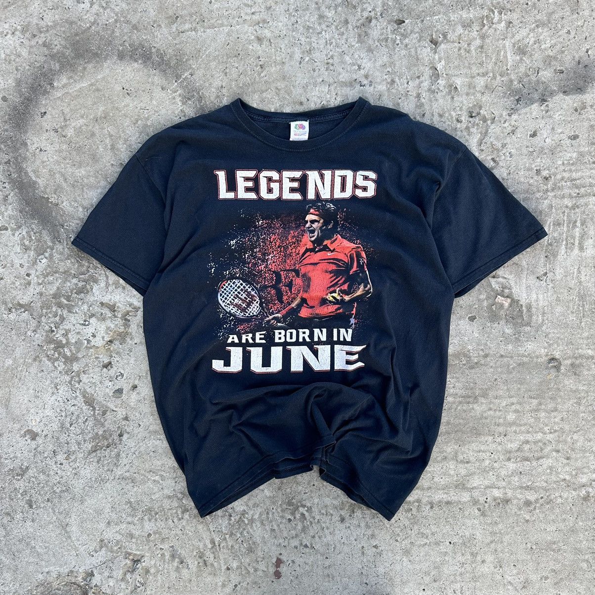 Vintage Vintage T-shirts Legends Are Born In June Tennis Nike Y2K Size US XL / EU 56 / 4 - 2 Thumbnail