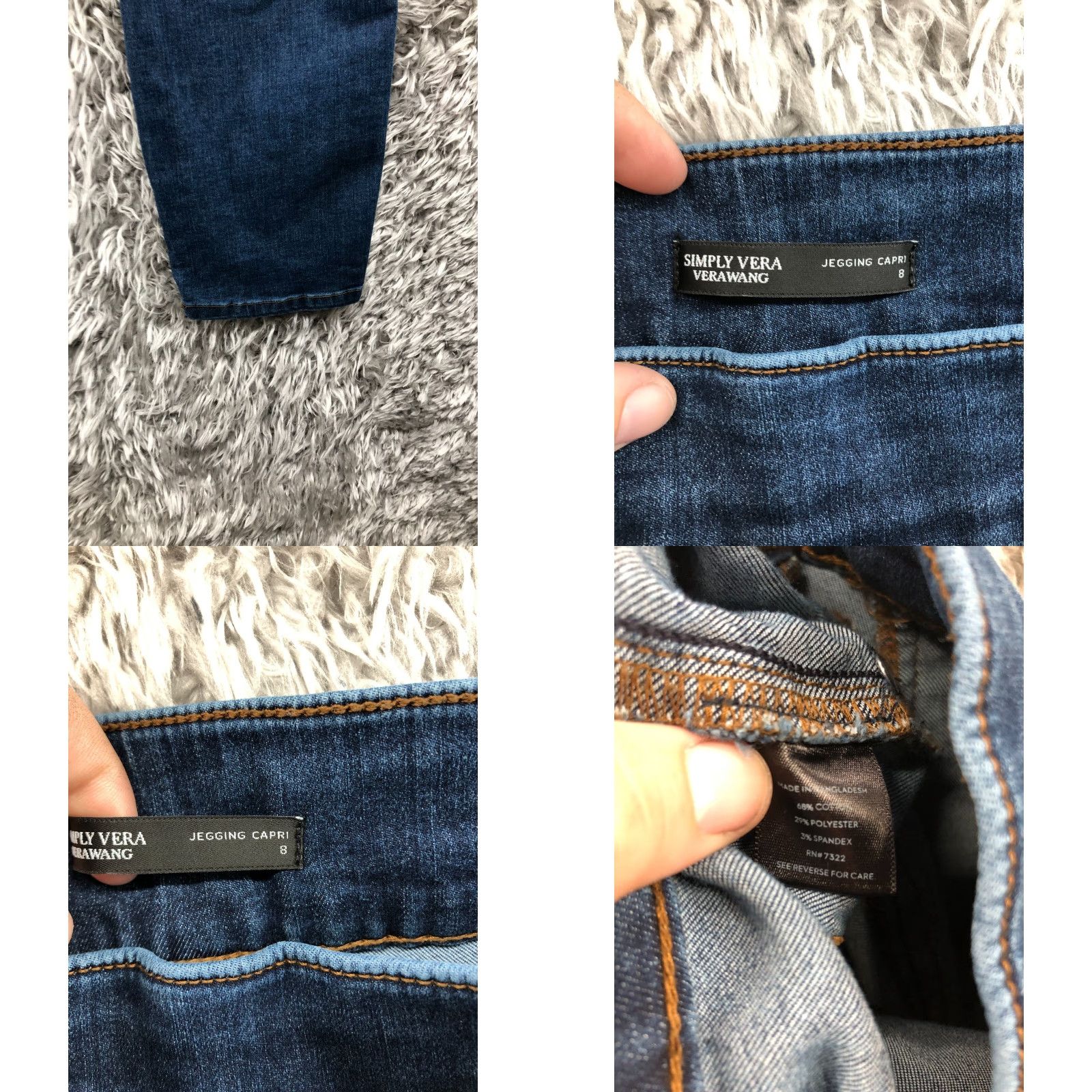 Vera Wang Vera Wang Jegging Capri Size 8 Womens Mid Rise Dark Wash Blue Denim Size 30" / US 8 / IT 44 - 8 Thumbnail