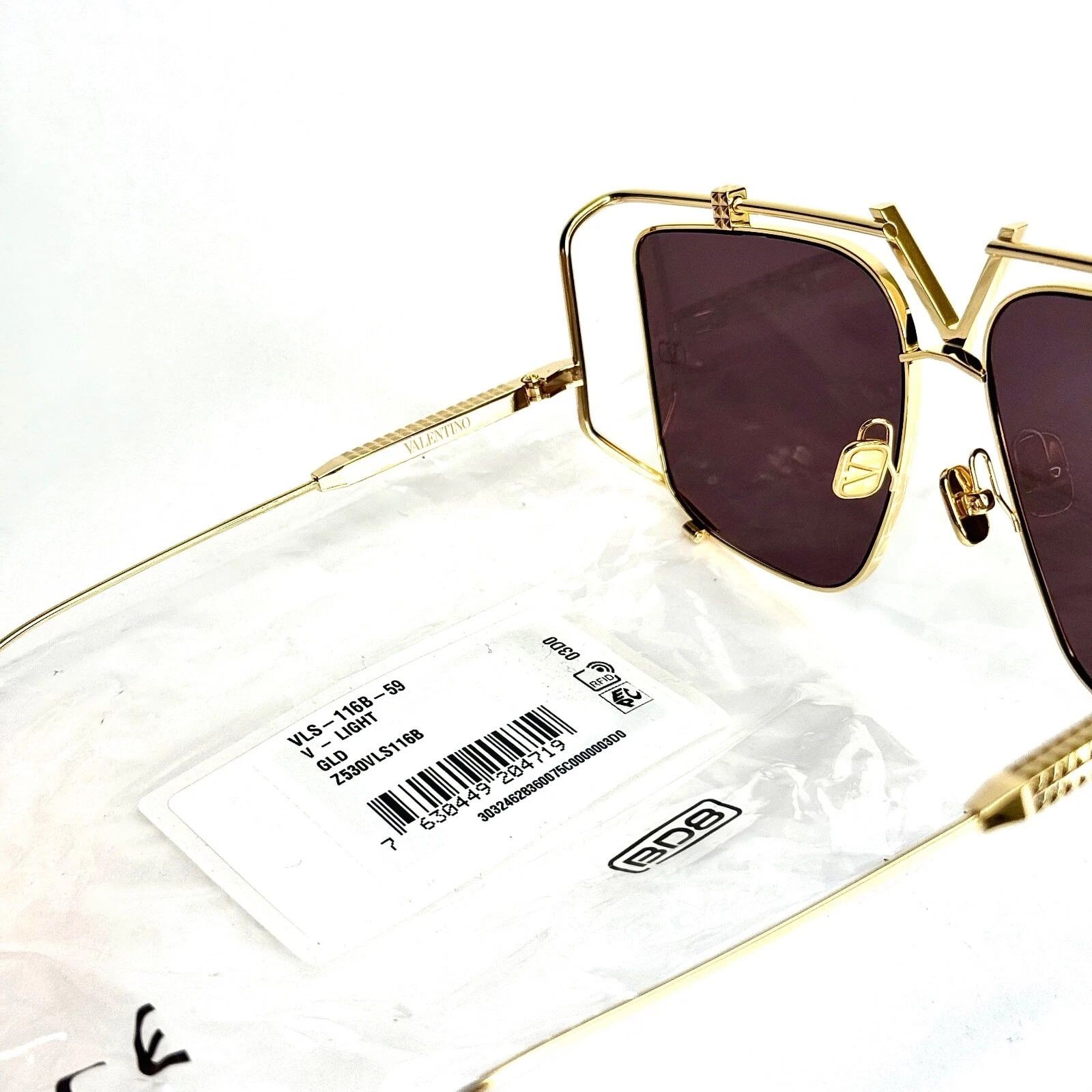 Valentino VALENTINO V LIGHT VLS116 Gold Titanium VLS 116B Sunglass Size ONE SIZE - 2 Thumbnail