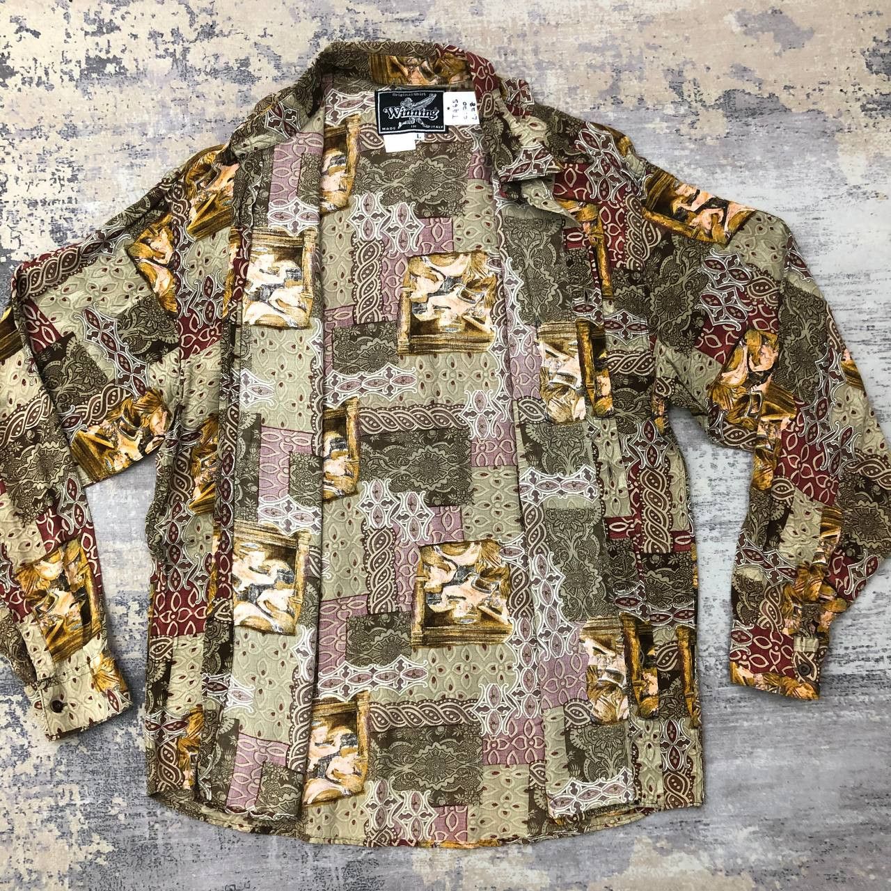 Vintage T465 VTG MADE IN ITALY WINNING 100RAYON SHIRTS Size US L / EU 52-54 / 3 - 3 Thumbnail