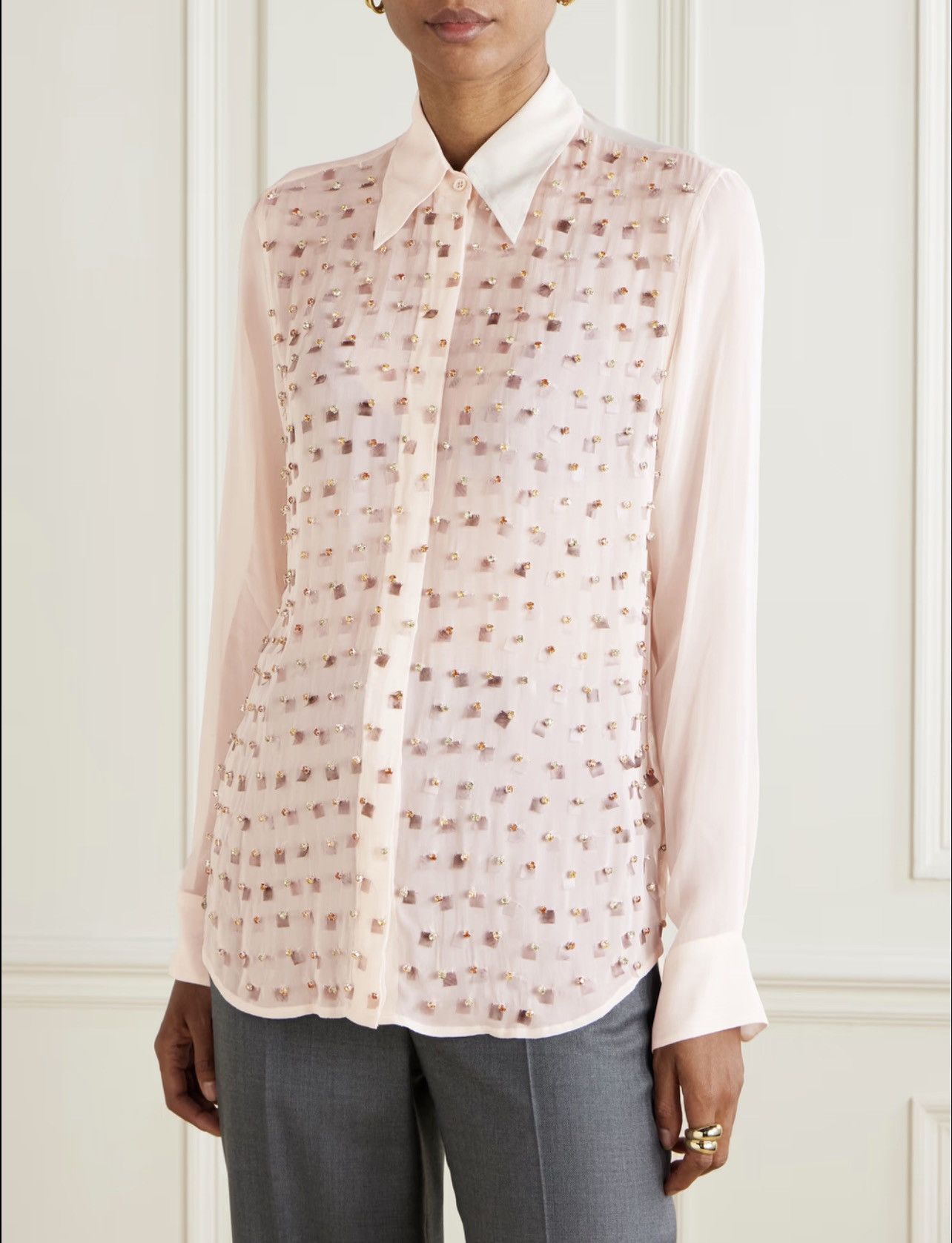 Dries Van Noten Dries Van Noten rhinestone shirt size 38/ us size 6 Size M / US 6-8 / IT 42-44 - 2 Thumbnail