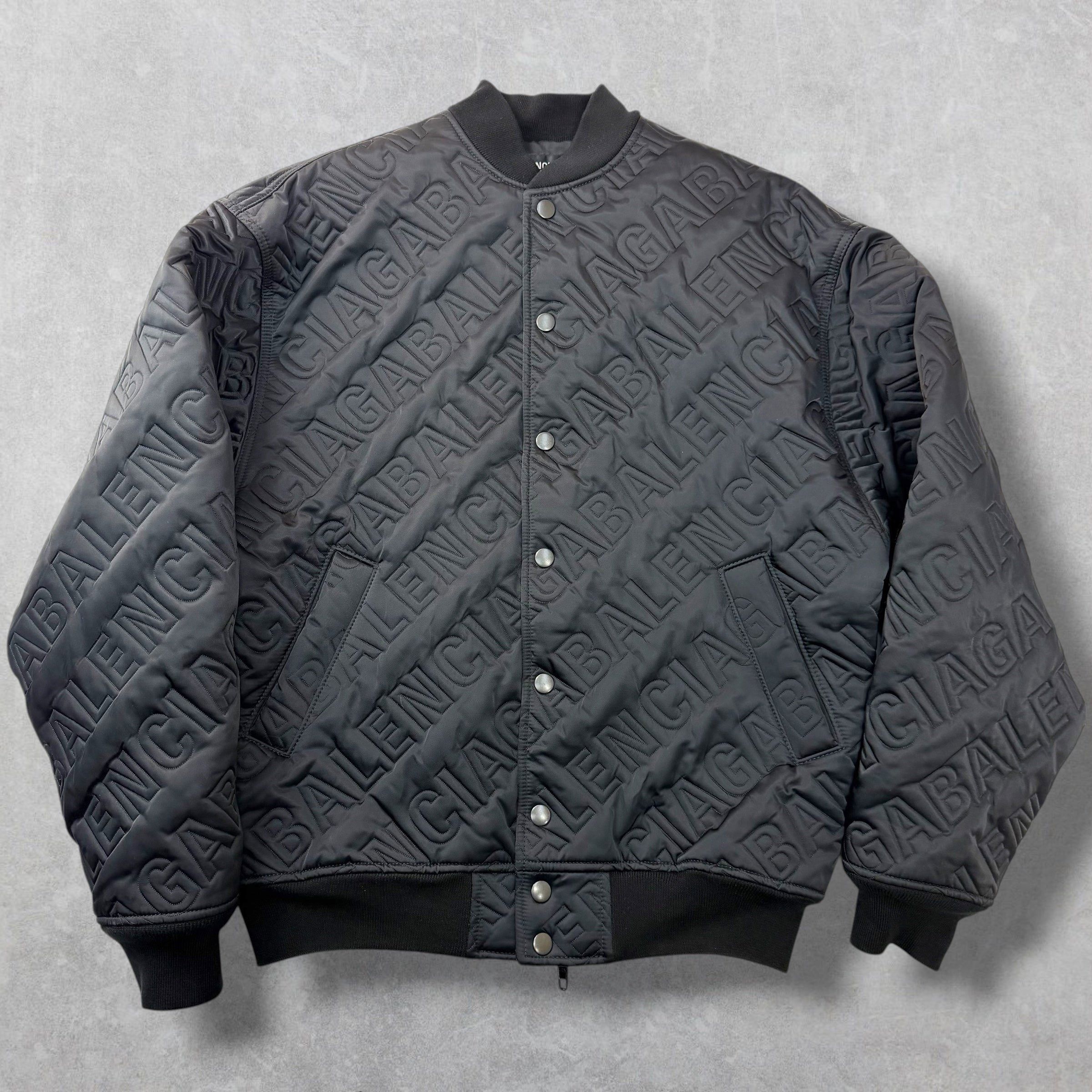 Balenciaga Balenciaga All Over Logo Quilted Bomber 42 (L) Size US L / EU 52-54 / 3 - 1 Thumbnail