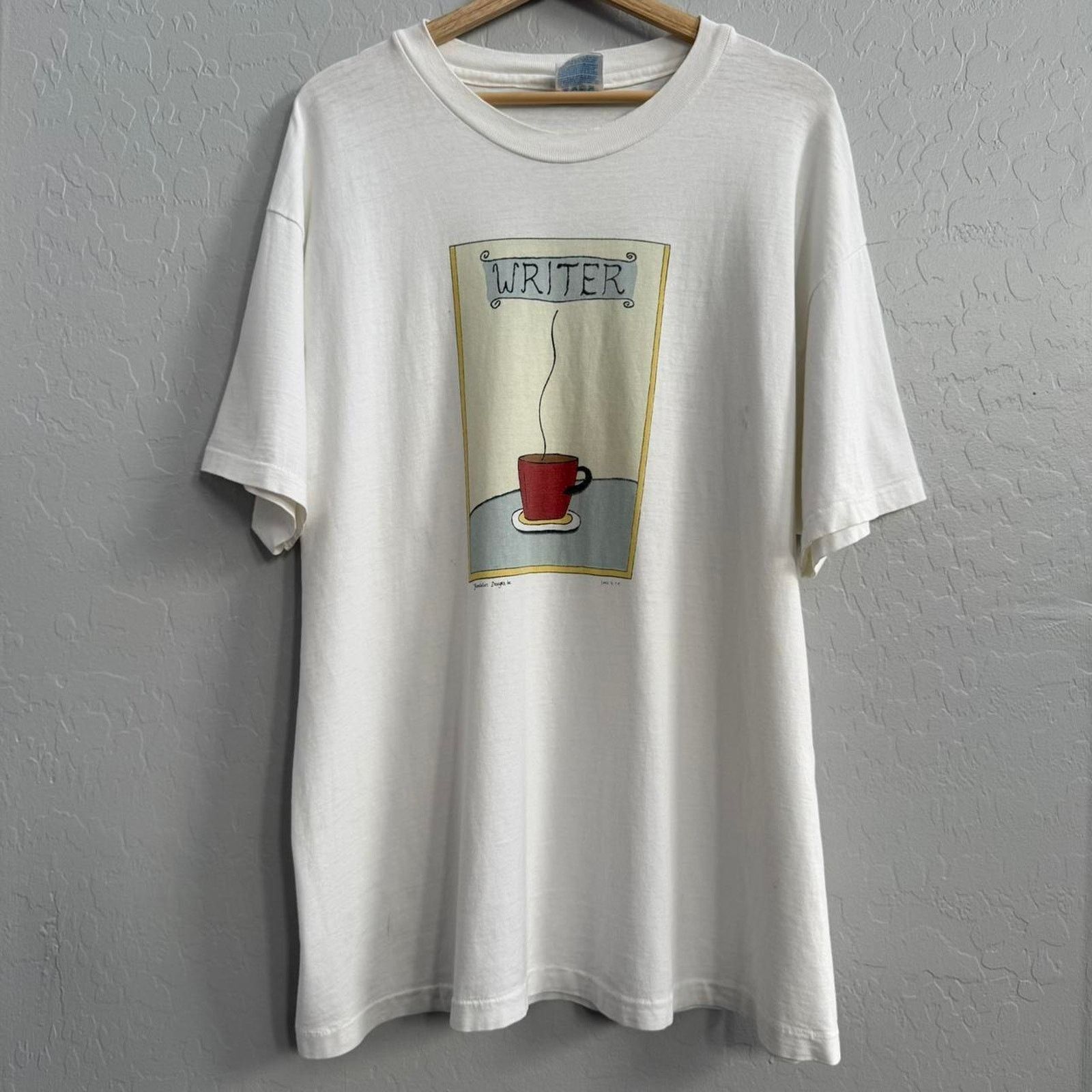 Other Vintage 90s coffee writer art t-shirt Size US XL / EU 56 / 4 - 1 Thumbnail