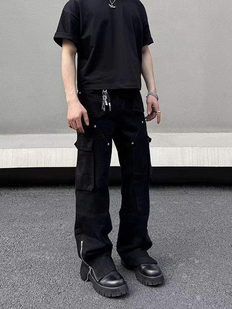 Japanese Brand × Jean High Street Straight Leg Micro Flare Work Jeans Size US 34 / EU 50 - 2 Thumbnail
