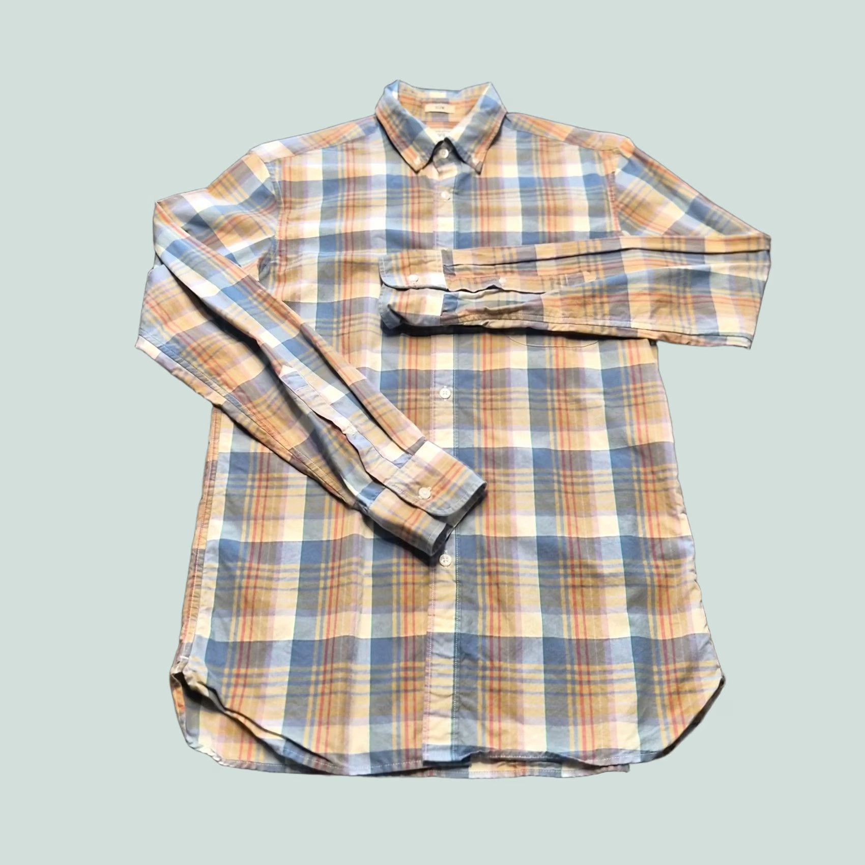 J.Crew J Crew Shirt Mens Small Blue Pink Check Button Down Long Sleeve Slim Fit Size US S / EU 44-46 / 1 - 1 Thumbnail