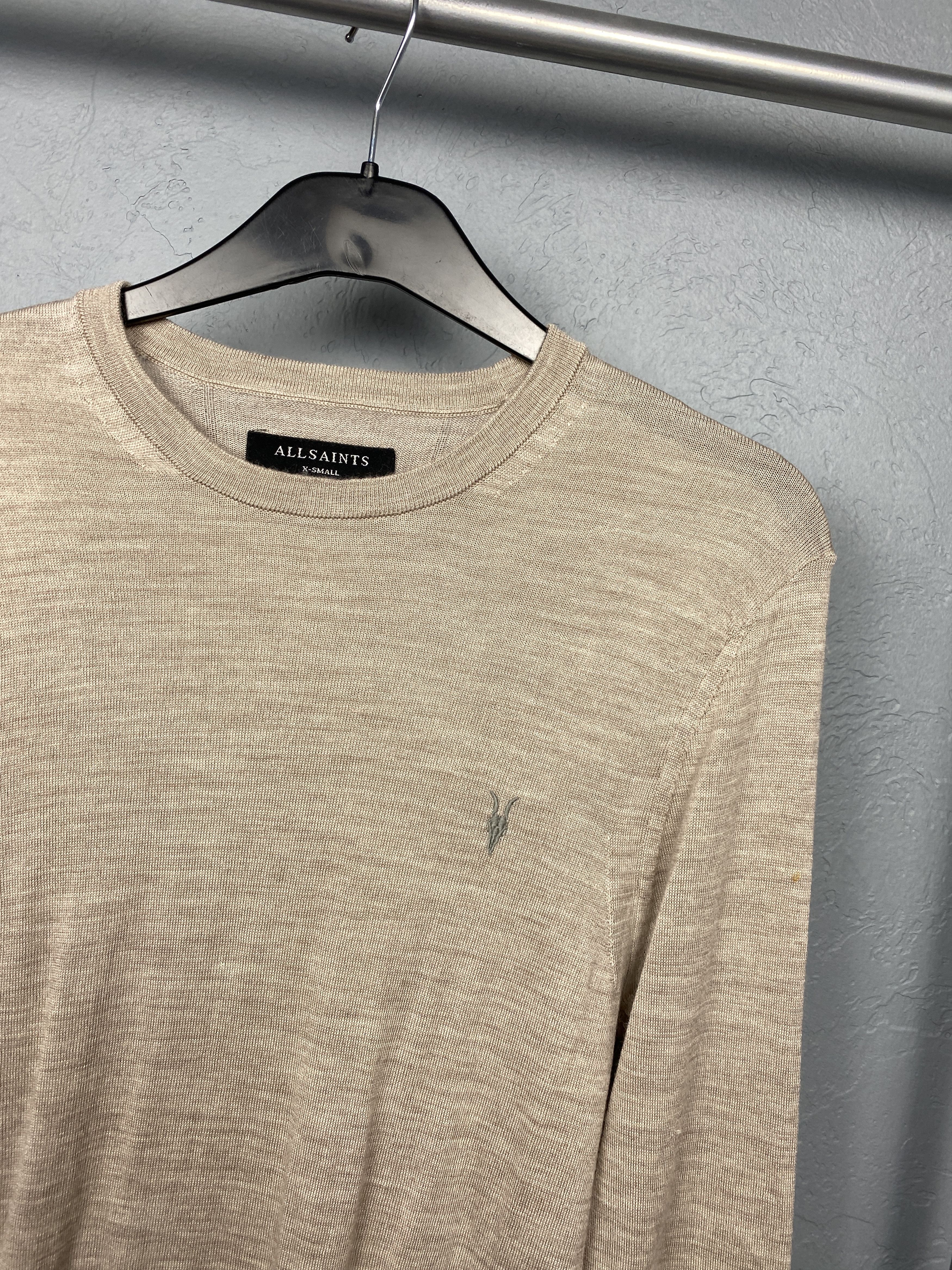 Allsaints AllSaints Mens Mode Merino Crew Neck Wool Knit Sweater Size US XS / EU 42 / 0 - 2 Thumbnail