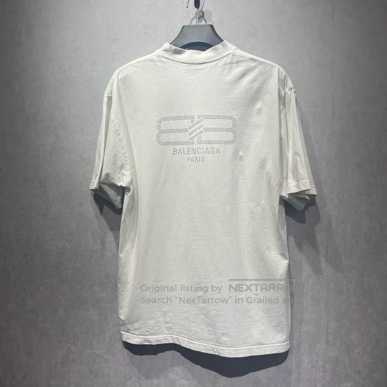 Balenciaga Balenciaga Solid color rhinestone logo short-sleeved T-shi Size US XS / EU 42 / 0 - 1 Thumbnail