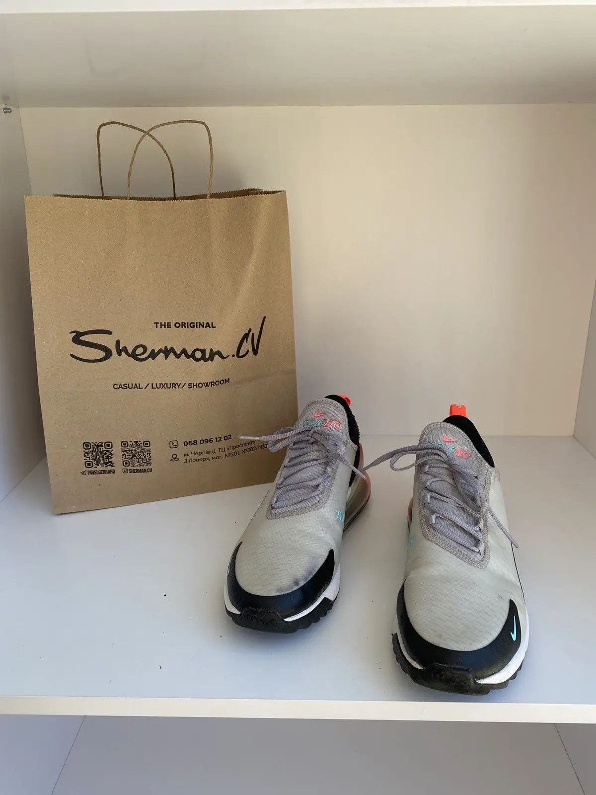 Nike × Vintage NIKE AIR MAX 270 G GOLF CLEAT ATMOSPHERE GREY-HOT PUNCH Size US 10 / EU 43 - 2 Thumbnail