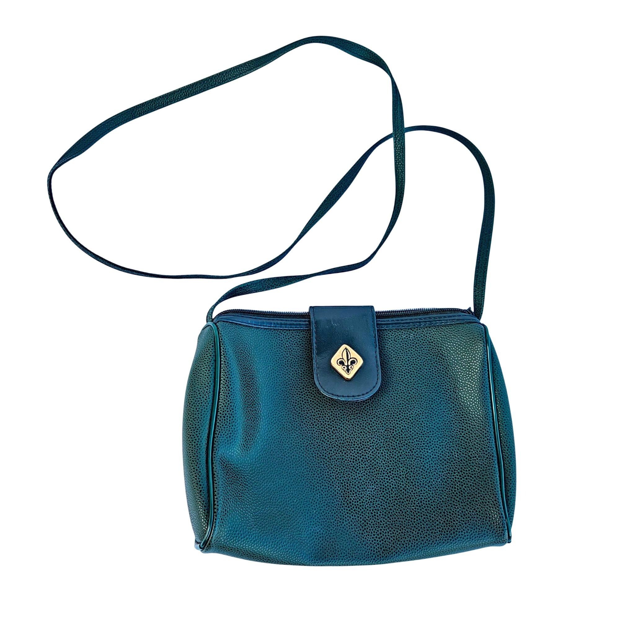Vintage Vintage 1970s 1980s Faux Leather Handbag Purse Crossbody Gre Size ONE SIZE - 1 Thumbnail