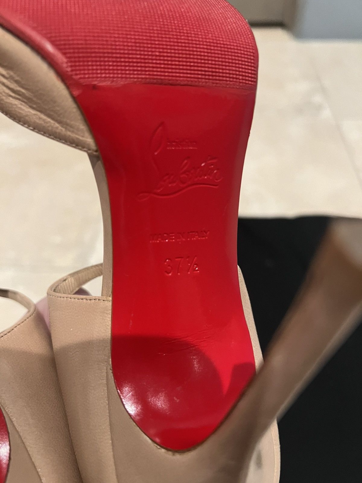 Christian Louboutin Red bottom heels beige Size US 7.5 / IT 37.5 - 9 Thumbnail