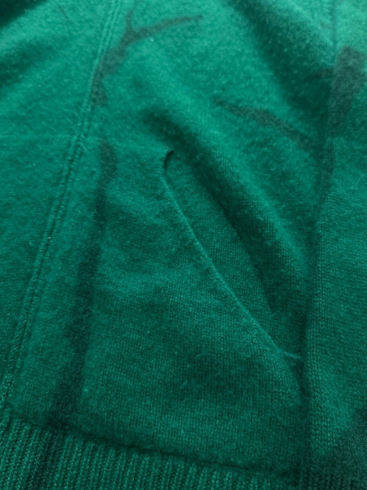 The Elder Statesman 100% Cashmere Zip Green Tie Dye Hoodie Size US M / EU 48-50 / 2 - 3 Thumbnail