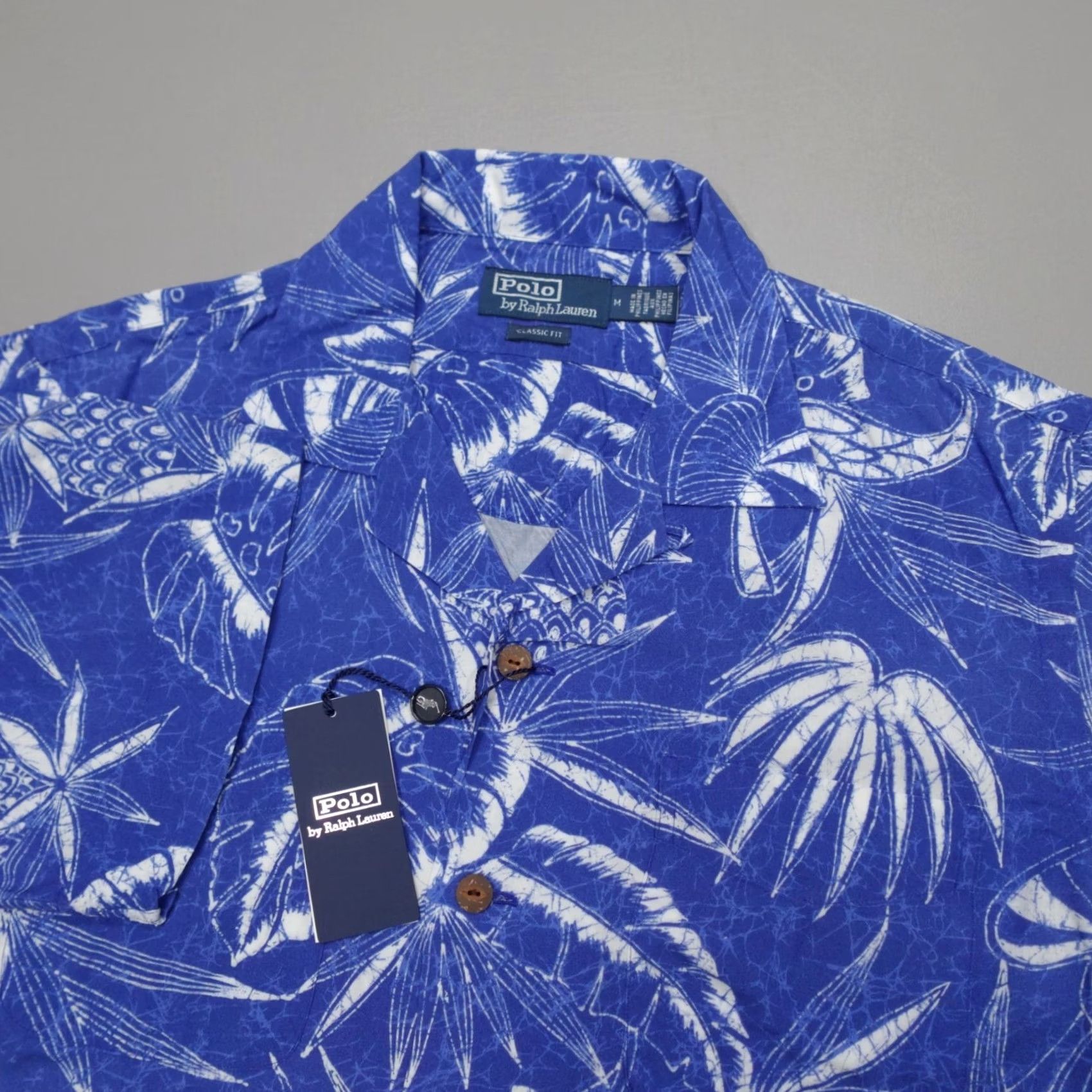 Polo Ralph Lauren Polo Ralph Lauren Classic Fit Hoffman Camp Shirt Hawaiian Blue Men's M Short Sleeve Button-Up Hawaiian Print Casual Travel Size US M / EU 48-50 / 2 - 2 Thumbnail