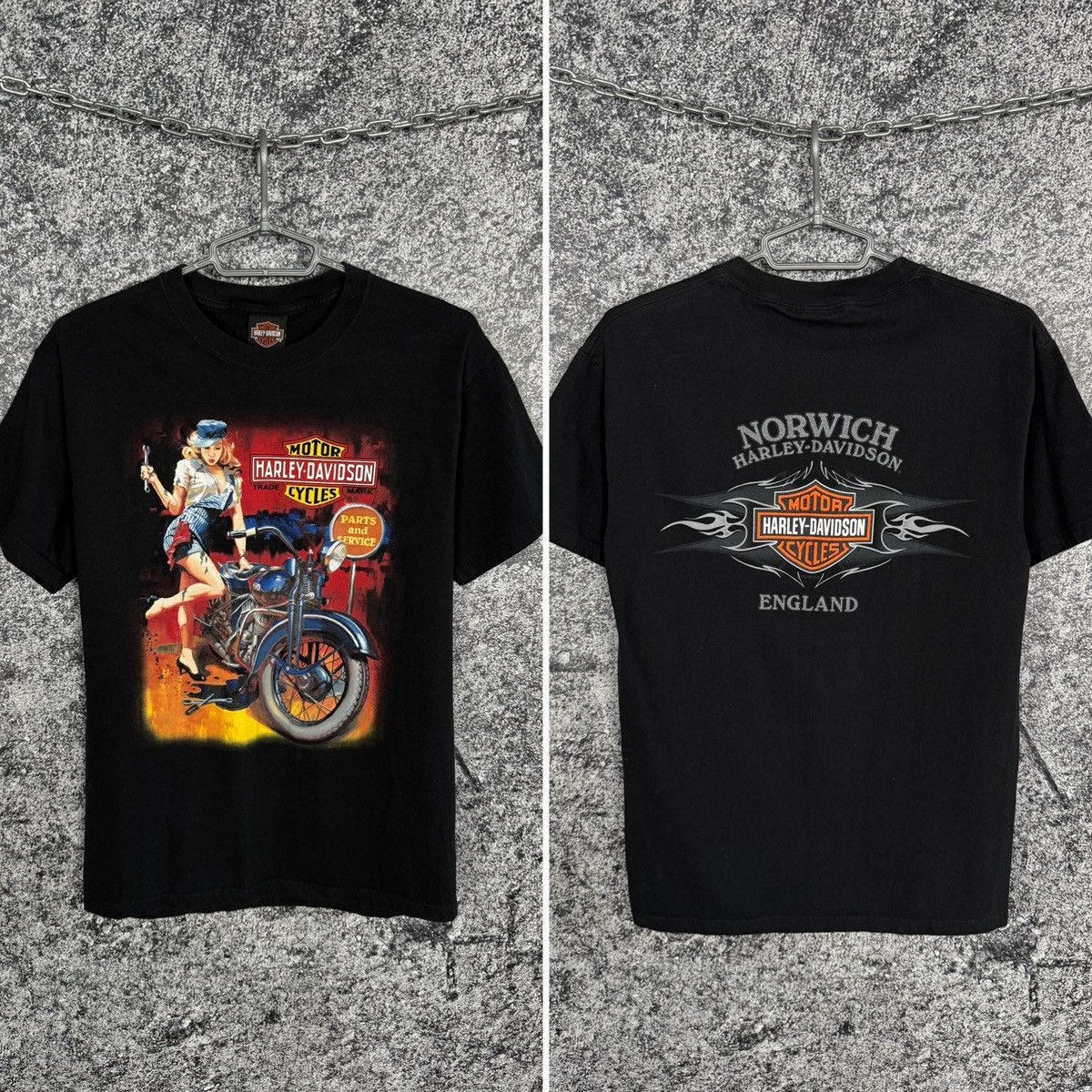 Harley Davidson Harley Davidson Motorcycle T-Shirt Norwich England Girl USA Size US M / EU 48-50 / 2 - 1 Thumbnail