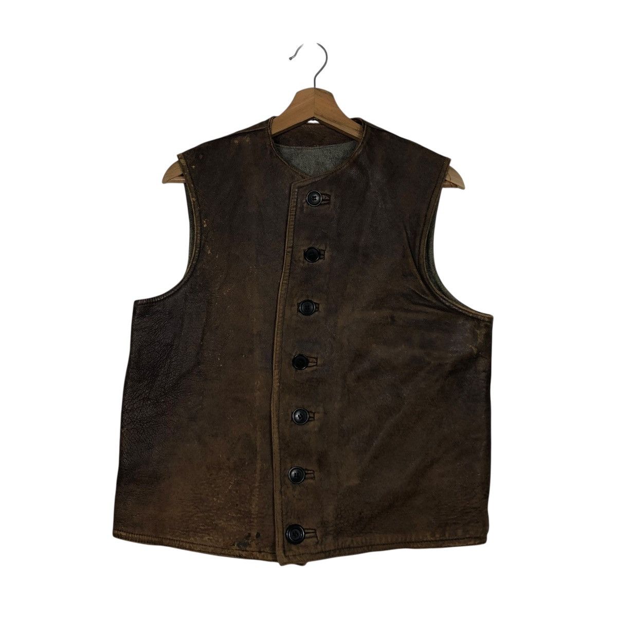 Japanese Brand 🔥RICH BROWN VINTAGE VEST LEATHER JACKET ISSEY MIYAKE Size US M / EU 48-50 / 2 - 3 Thumbnail
