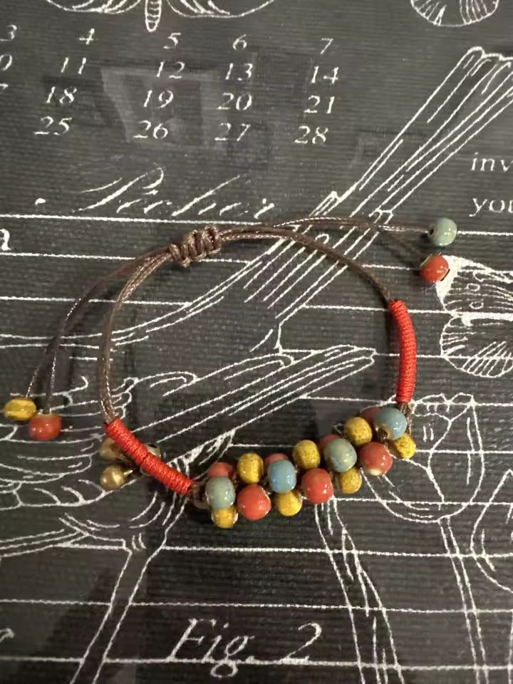 Handmade Good Lucky Ceramic Bracelet Jewelry Gift For Her Size ONE SIZE - 2 Thumbnail