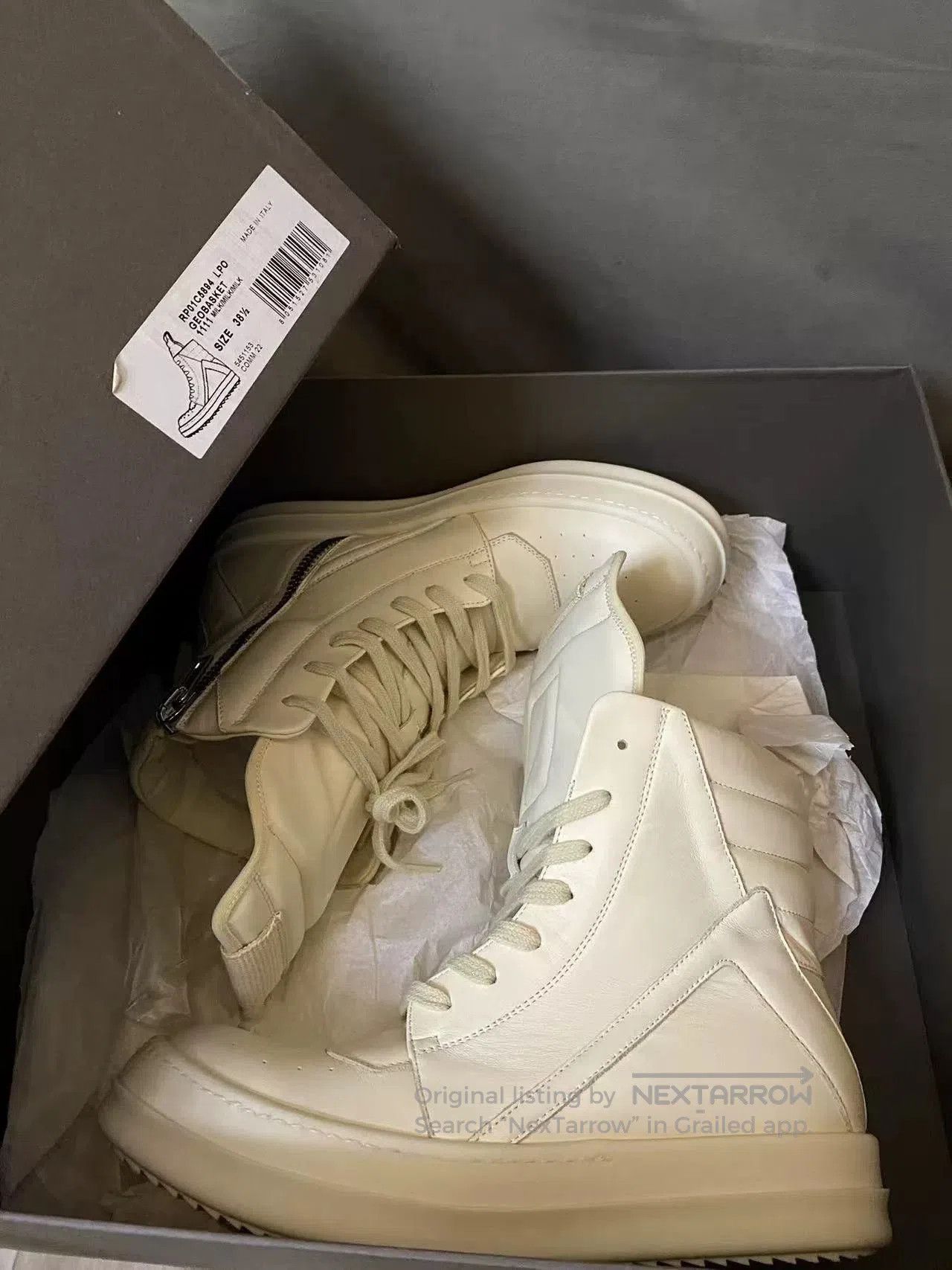 Rick Owens Rick Owens White Leather Sneakers Size 38.5. Size US 5.5 / EU 38 - 8 Thumbnail