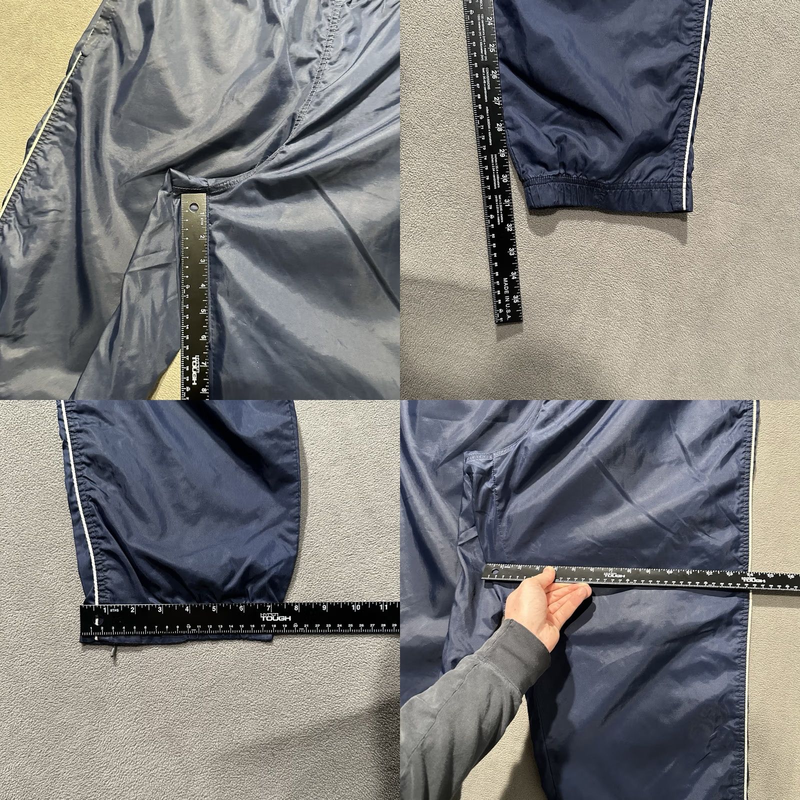 Nike VINTAGE Nike Pants Mens XL Navy Track Windbreaker Nylon Ankle Zip Warm Up 90s Size US 36 / EU 52 - 9 Thumbnail