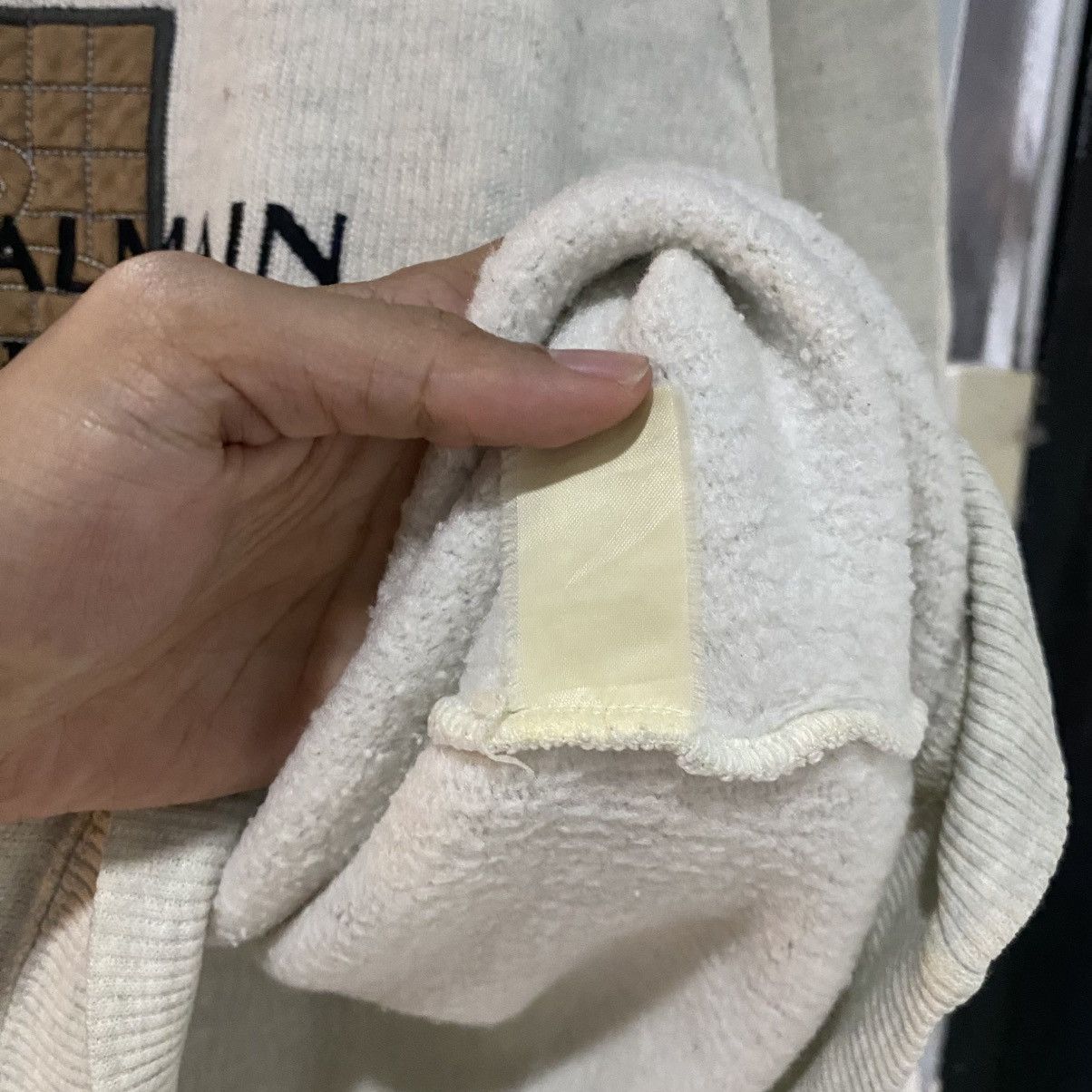 Balmain × Pierre Balmain Pierre Balmain Sweatshirt Logo Embroidered White Size US M / EU 48-50 / 2 - 10 Thumbnail