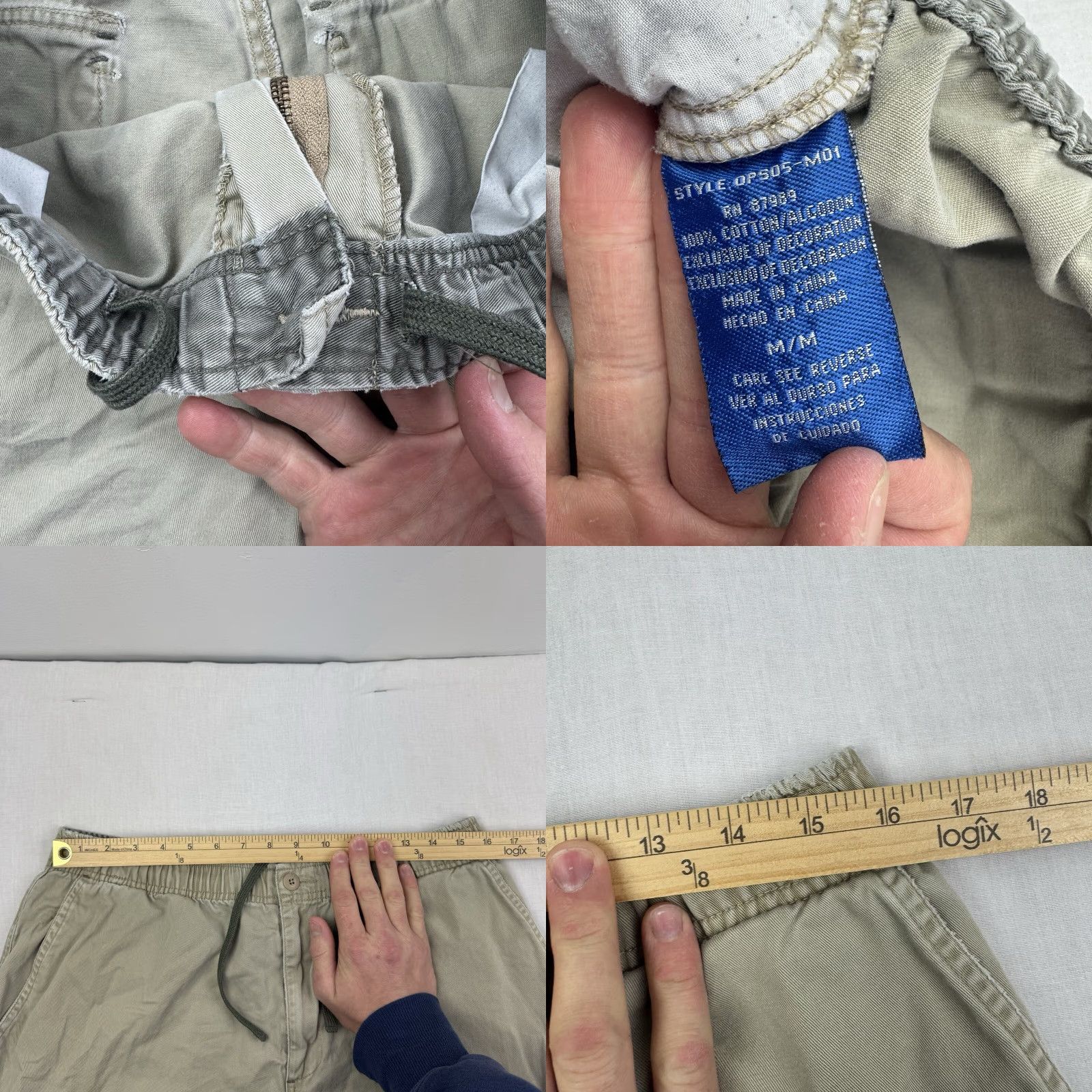 Ocean Pacific VINTAGE Ocean Pacific Cargo Shorts Men M Beige Regular Waist 30 Drawstring Pockets Grunge Y2K 90s Size US 31 - 8 Thumbnail