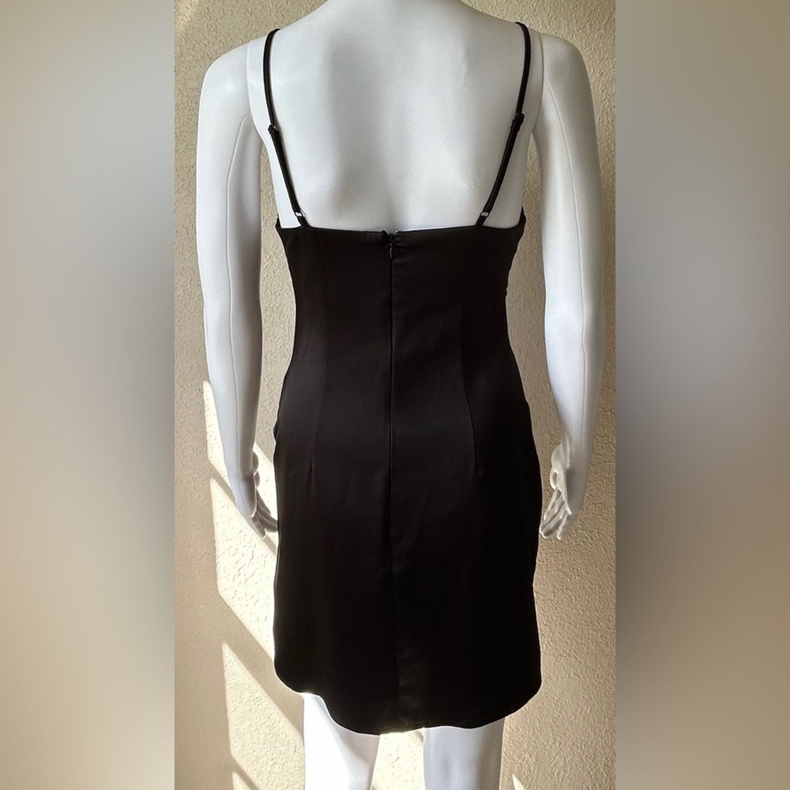 Urban Outfitters Urban Outfitters | Black Polyester Satin Mini Dress | Small Size S / US 4 / IT 40 - 2 Thumbnail