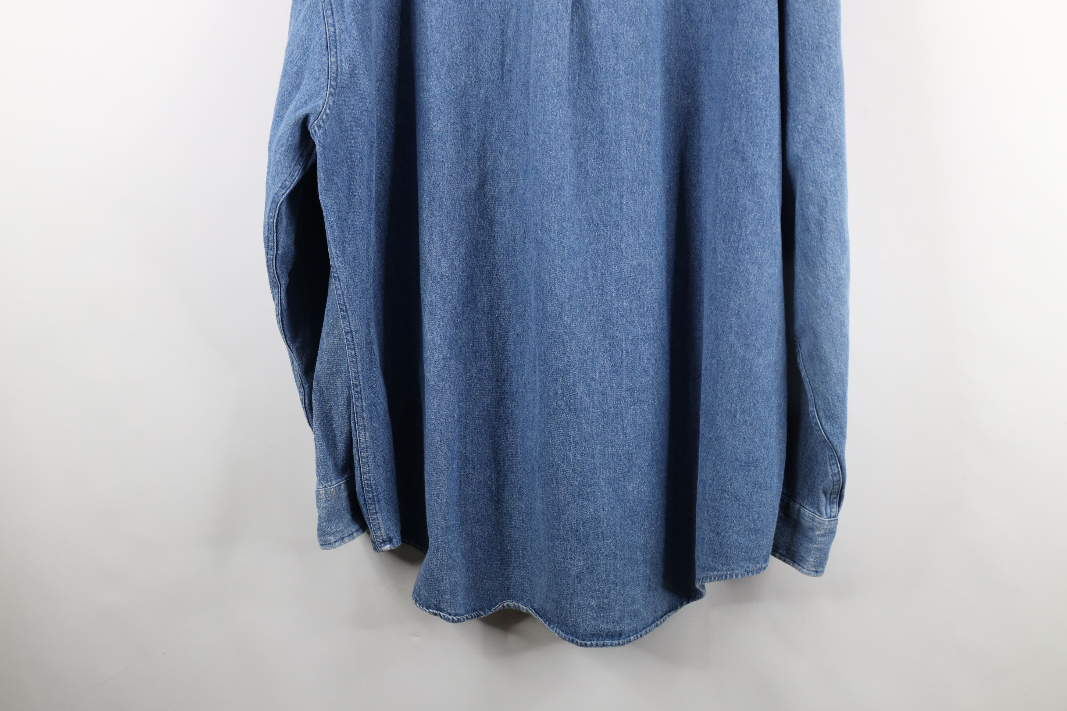 Vintage Vintage 90s Streetwear Heavy Denim Jean Button Down Shirt Size US XL / EU 56 / 4 - 12 Thumbnail