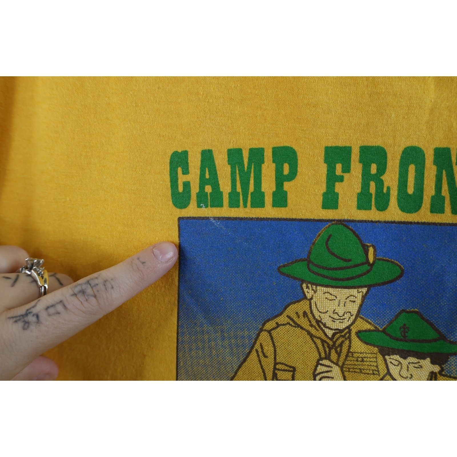Vintage Vintage 90s Boy Scouts of America Camp Frontier T-Shirt Size US XXL / EU 58 / 5 - 5 Thumbnail