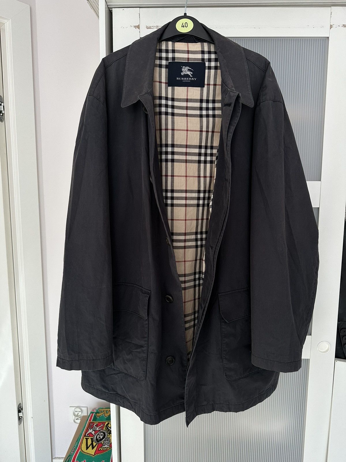 image of Burberry Light Short Coat Logo Monogram XL Designer in Black, Men's