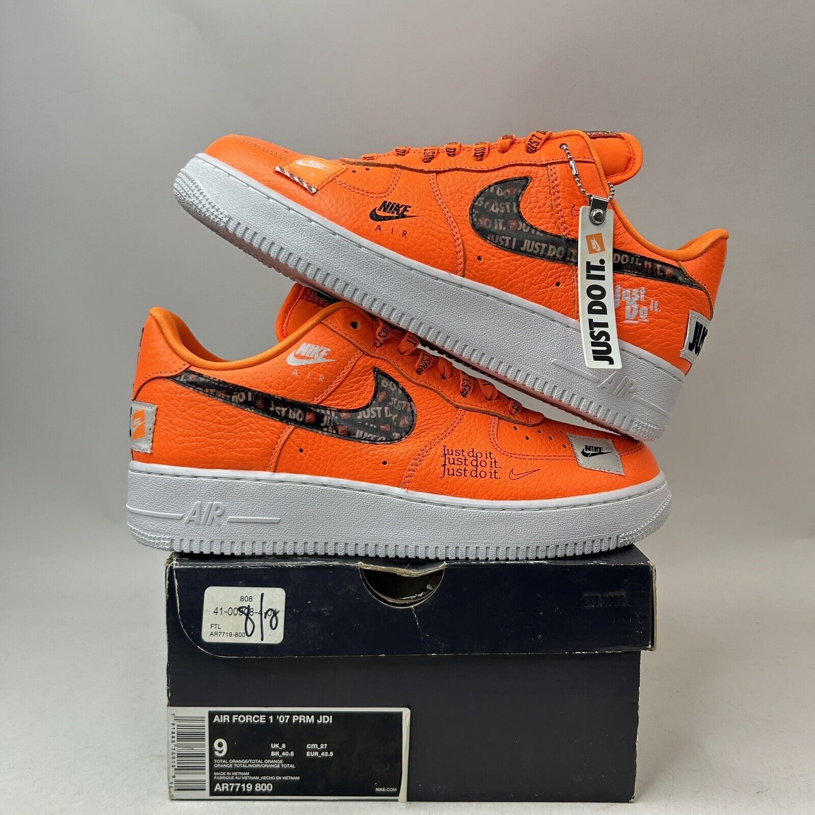 Nike Air Force 07' Low PRM JDI Just Do It “Total Orange”