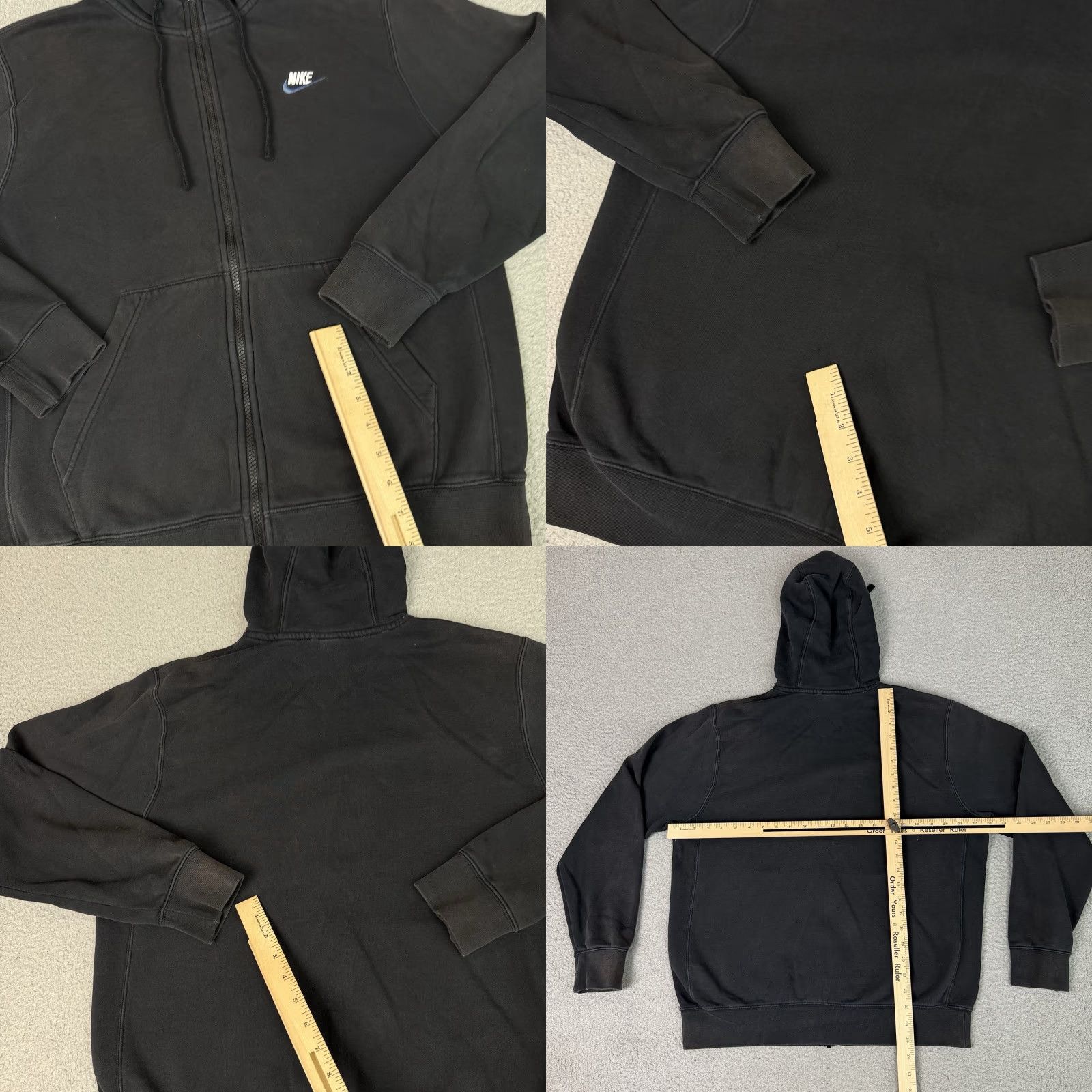Nike Nike Hoodie Adult Medium Black Blue Sportswear Club Zip Sweatshirt Distressed M Size US M / EU 48-50 / 2 - 8 Thumbnail