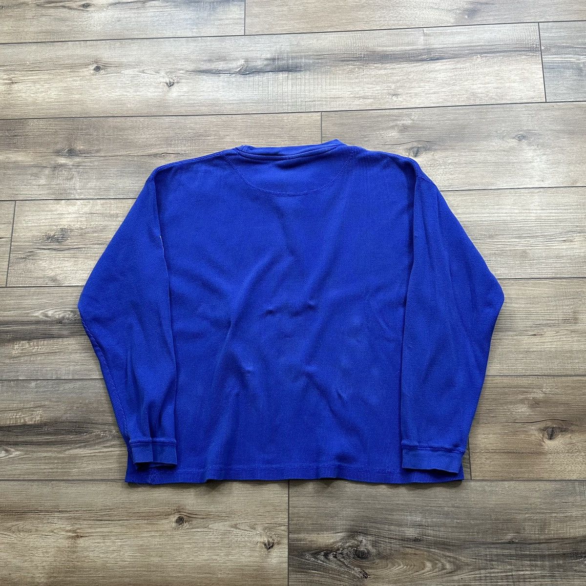NCAA Vintage 90s Kansas Jayhawks Blue Long Sleeve Thermal Size US XL / EU 56 / 4 - 7 Thumbnail