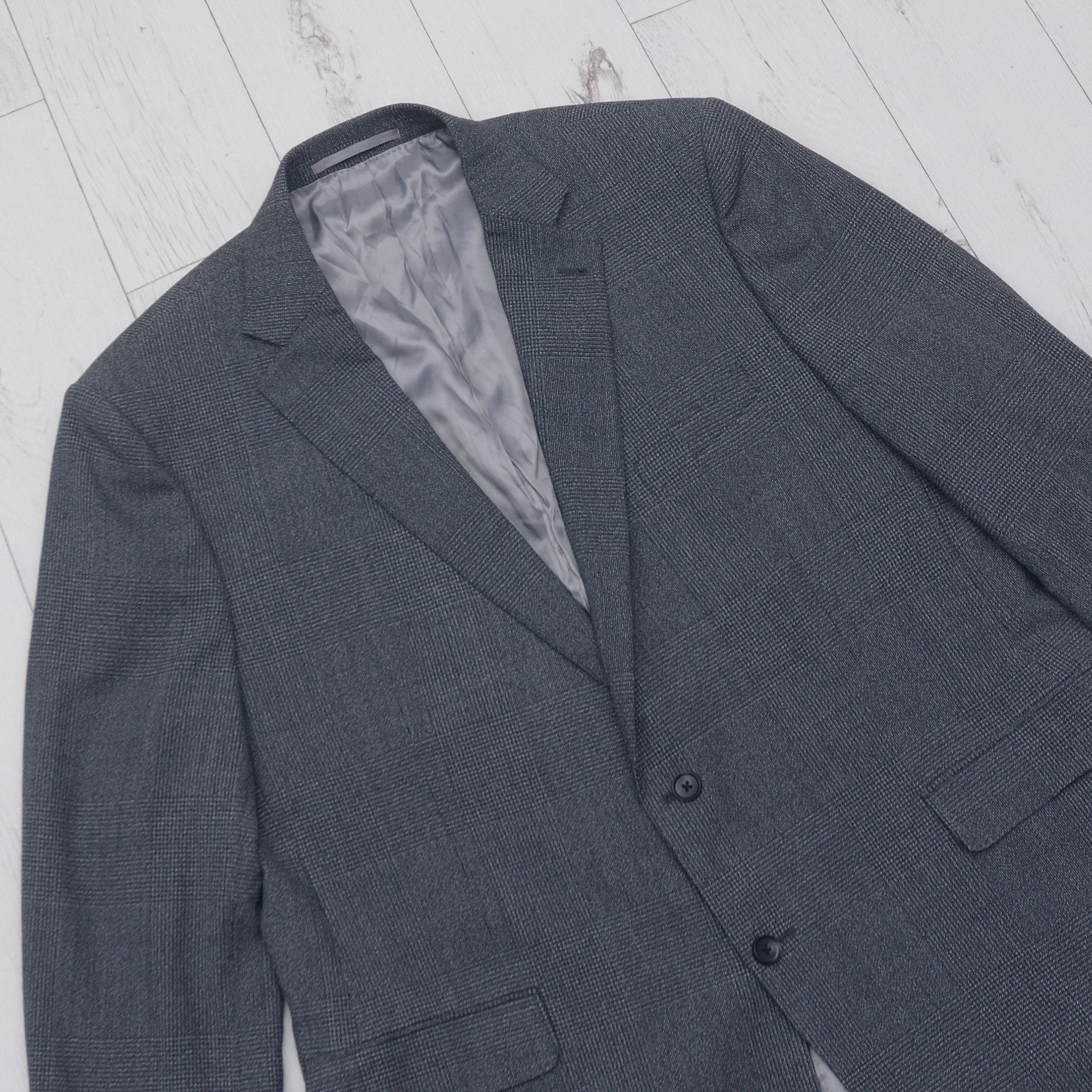Ermenegildo Zegna Ermenegildo Zegna Tailored Fit Blazer size 58 Gray Check Size 54R - 2 Thumbnail