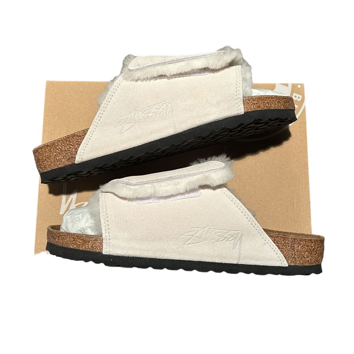 image of Birkenstock Solana Shearling Slide Bone, Men's (Size 8)