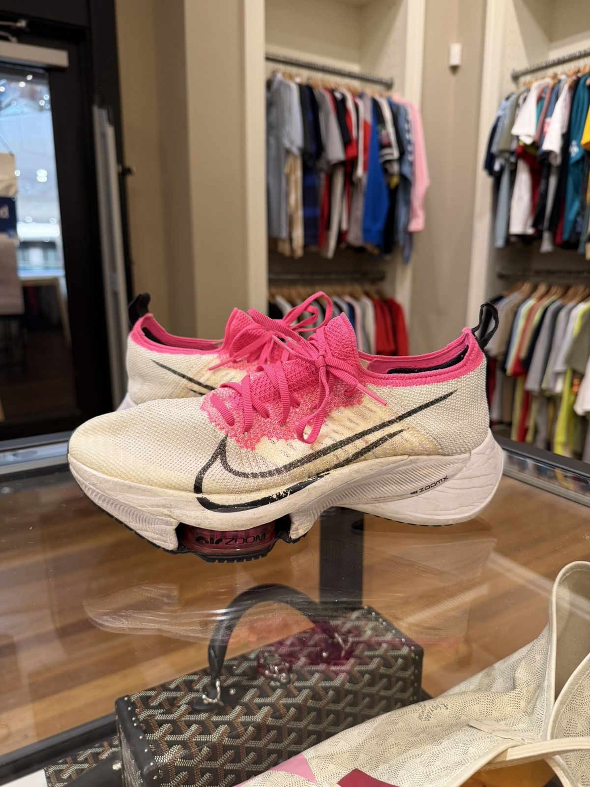 Nike Nike Air Zoom Tempo Next% Flynknit Running - pink white Size US 7 / EU 40 - 2 Thumbnail
